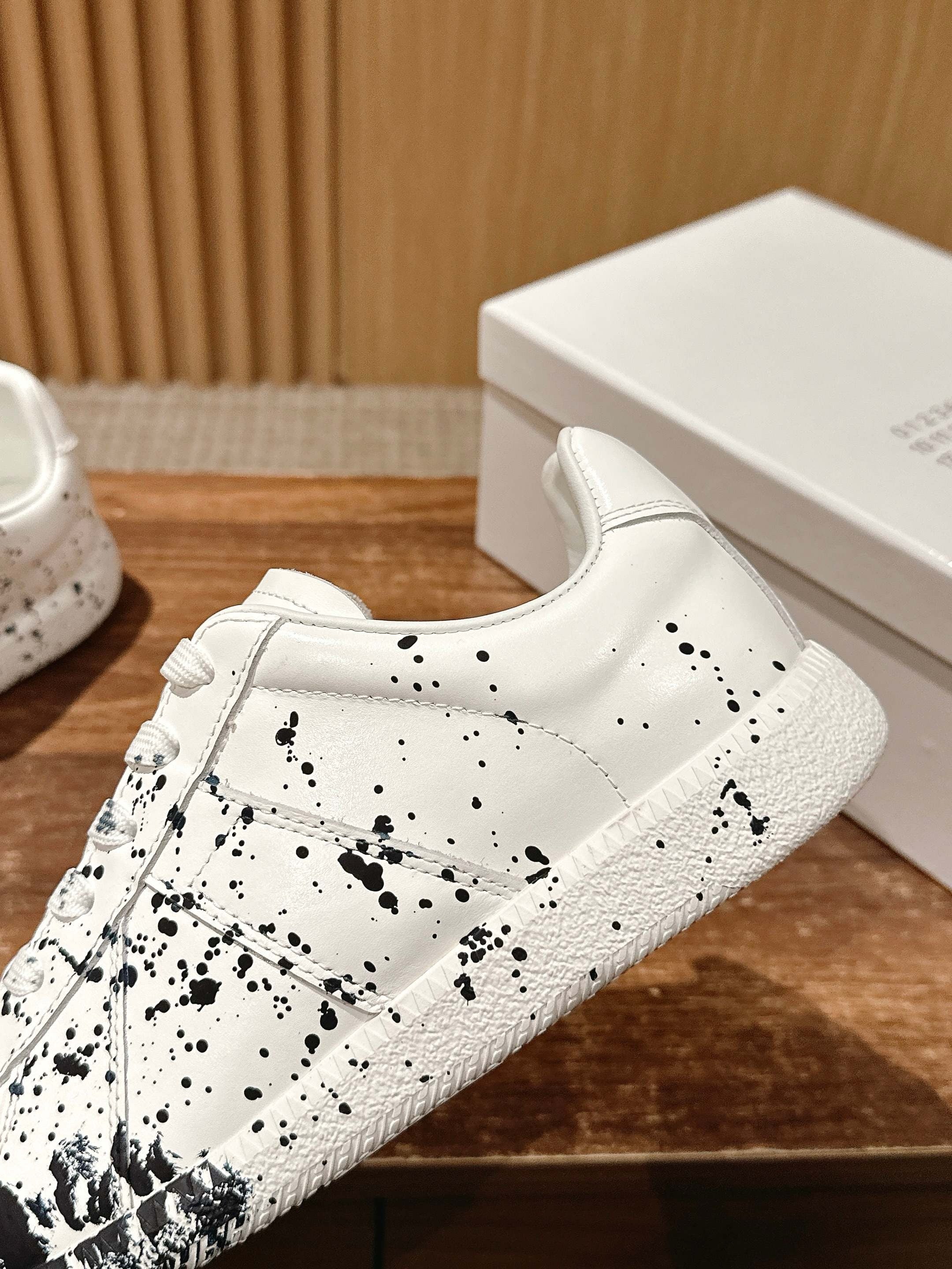 Black white and Paint drop Shoes