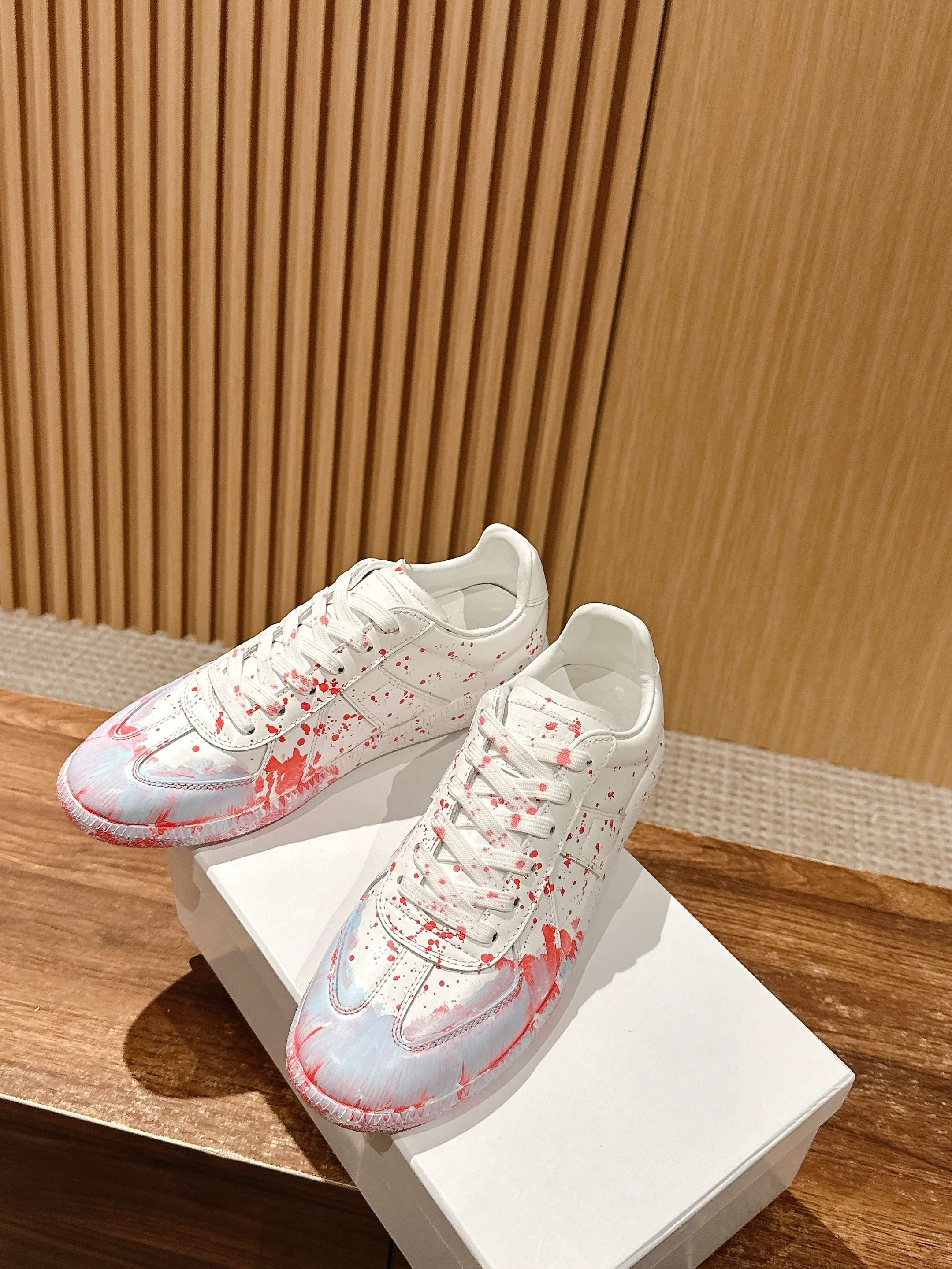Black white and Paint drop Shoes