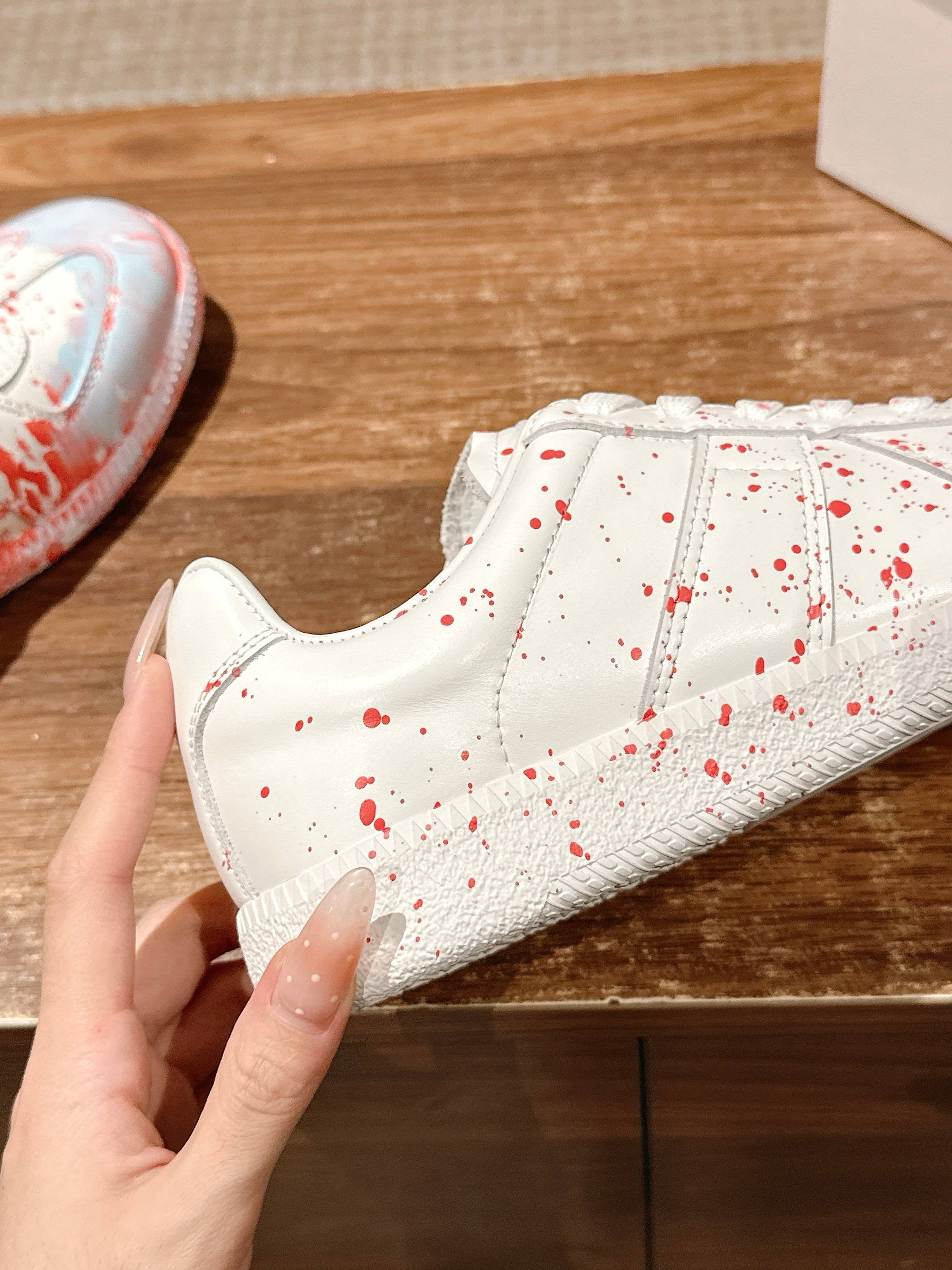 Black white and Paint drop Shoes