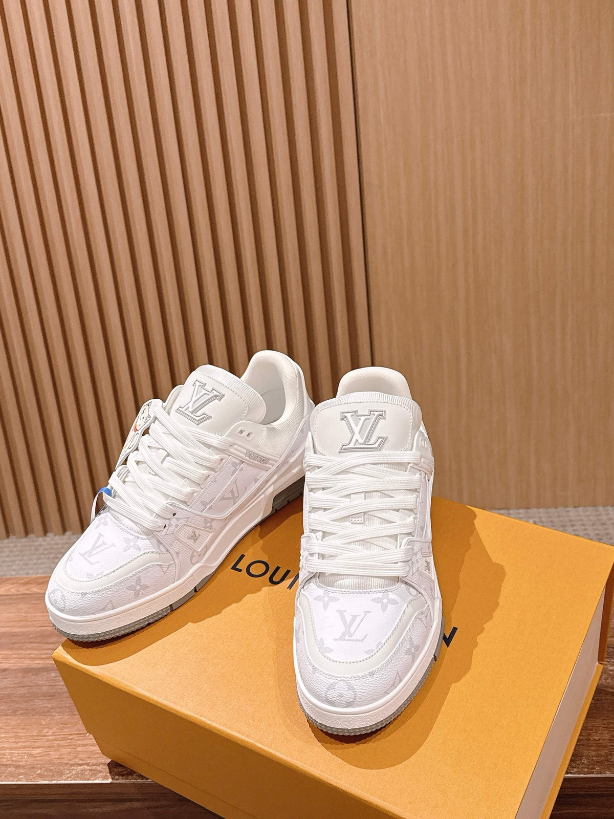 White grey and White brown Shoes