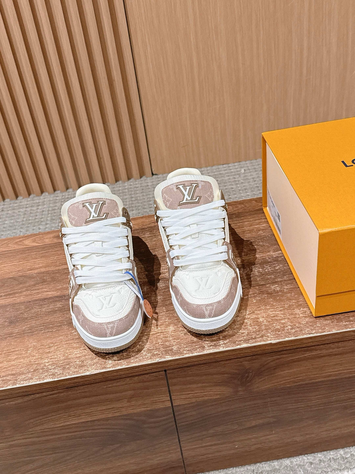 White grey and White brown Shoes