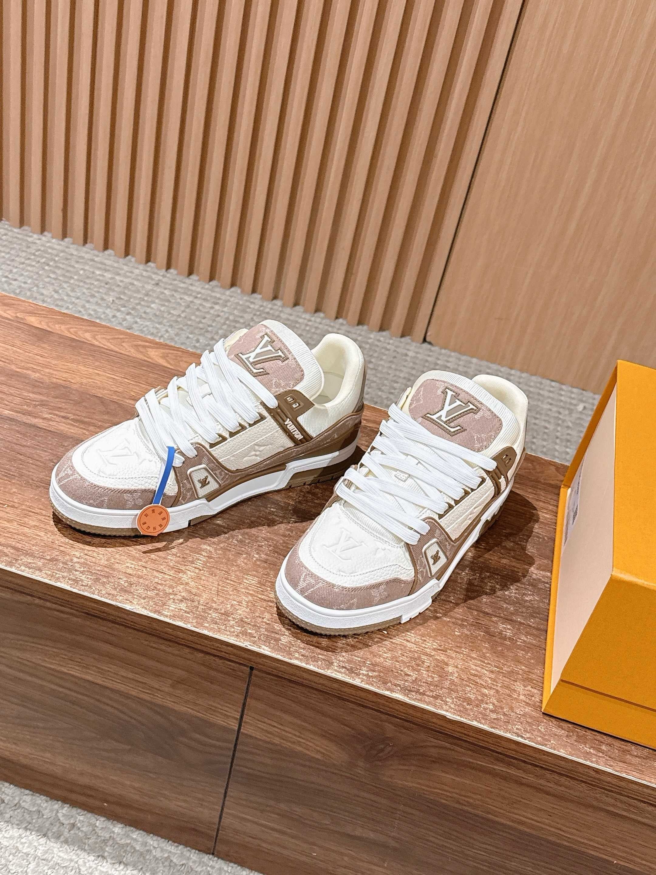 White grey and White brown Shoes