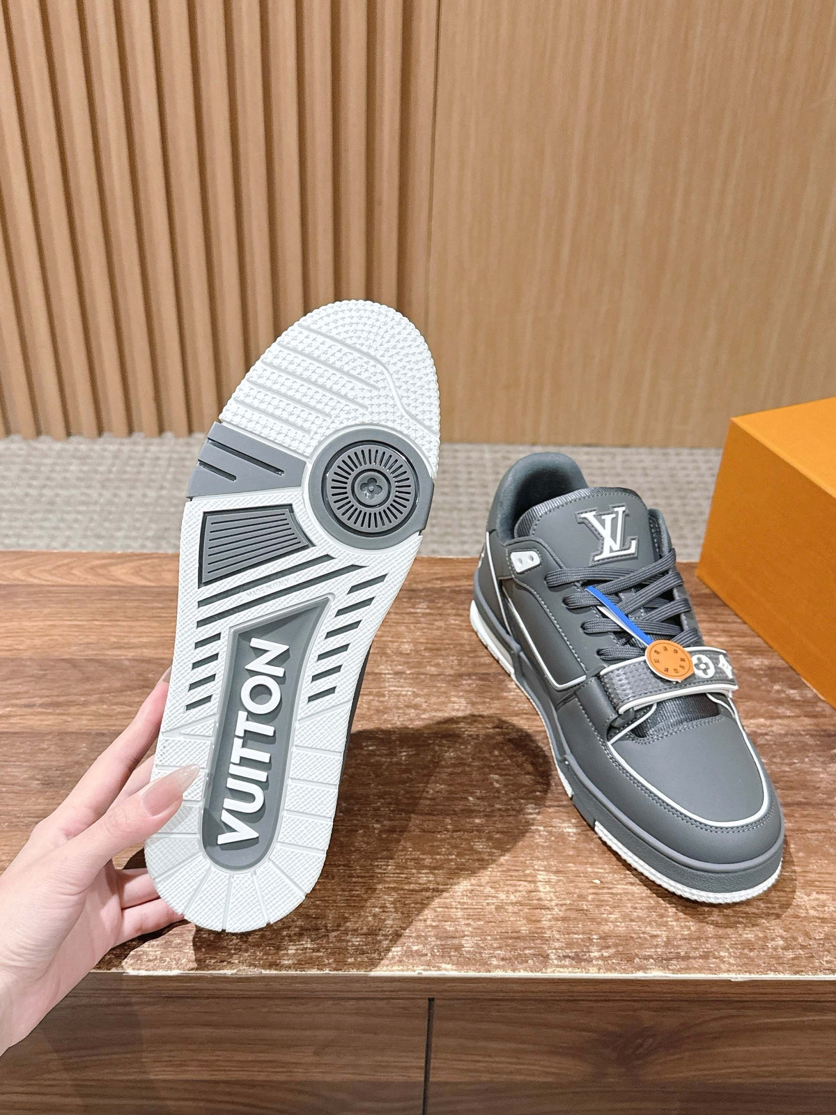 Grey and Black Shoes
