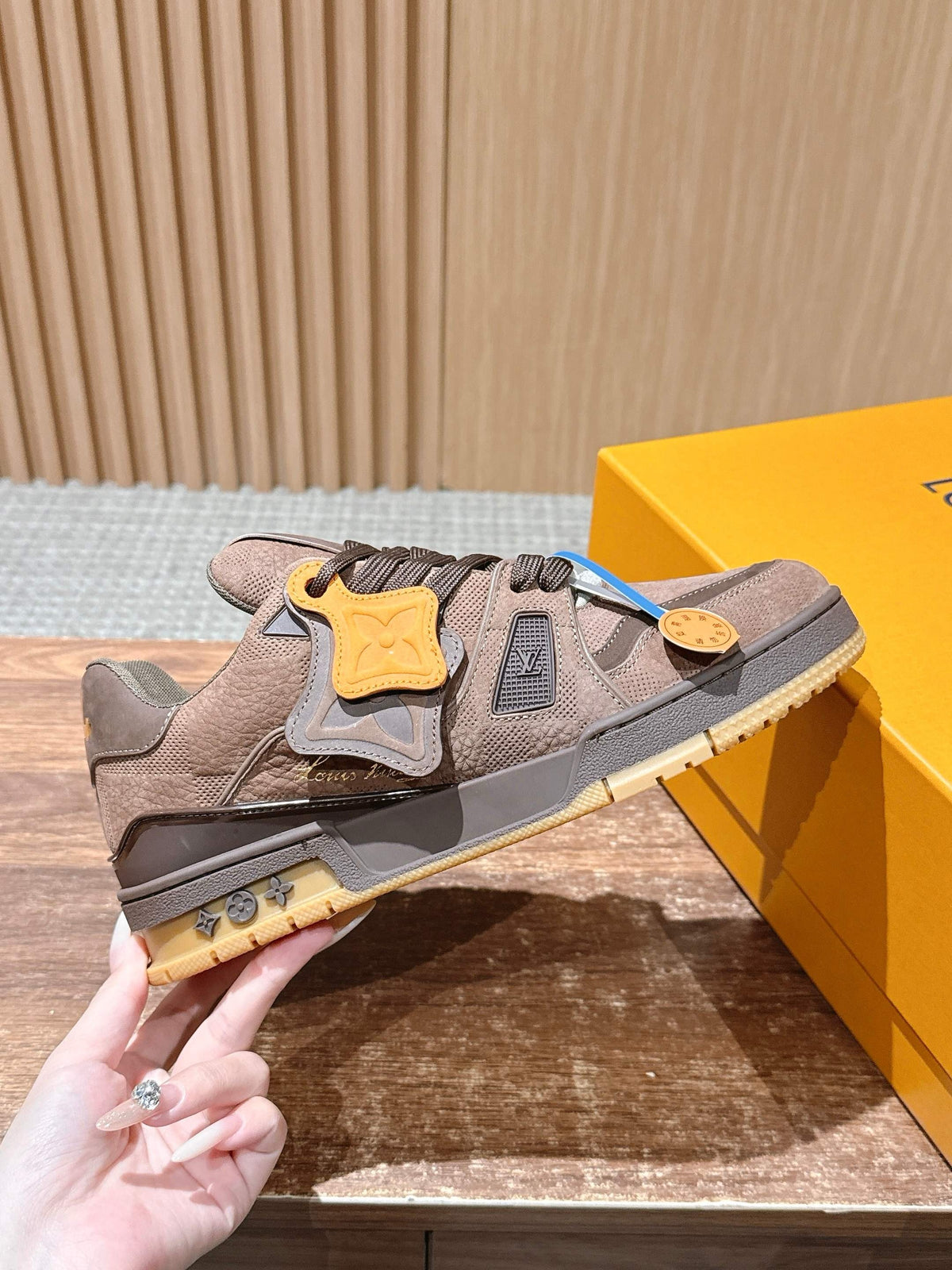 Grey and Brown grey Shoes