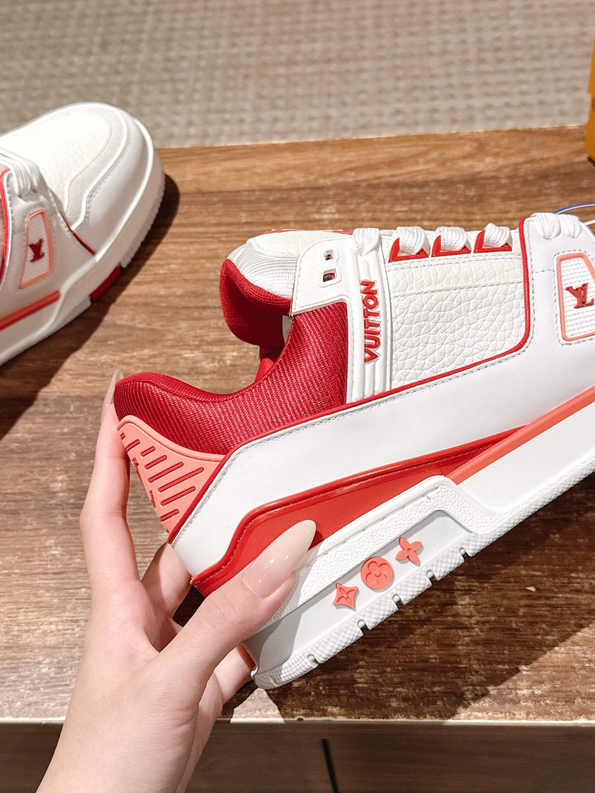 White red, White black, White green and White blue shoes
