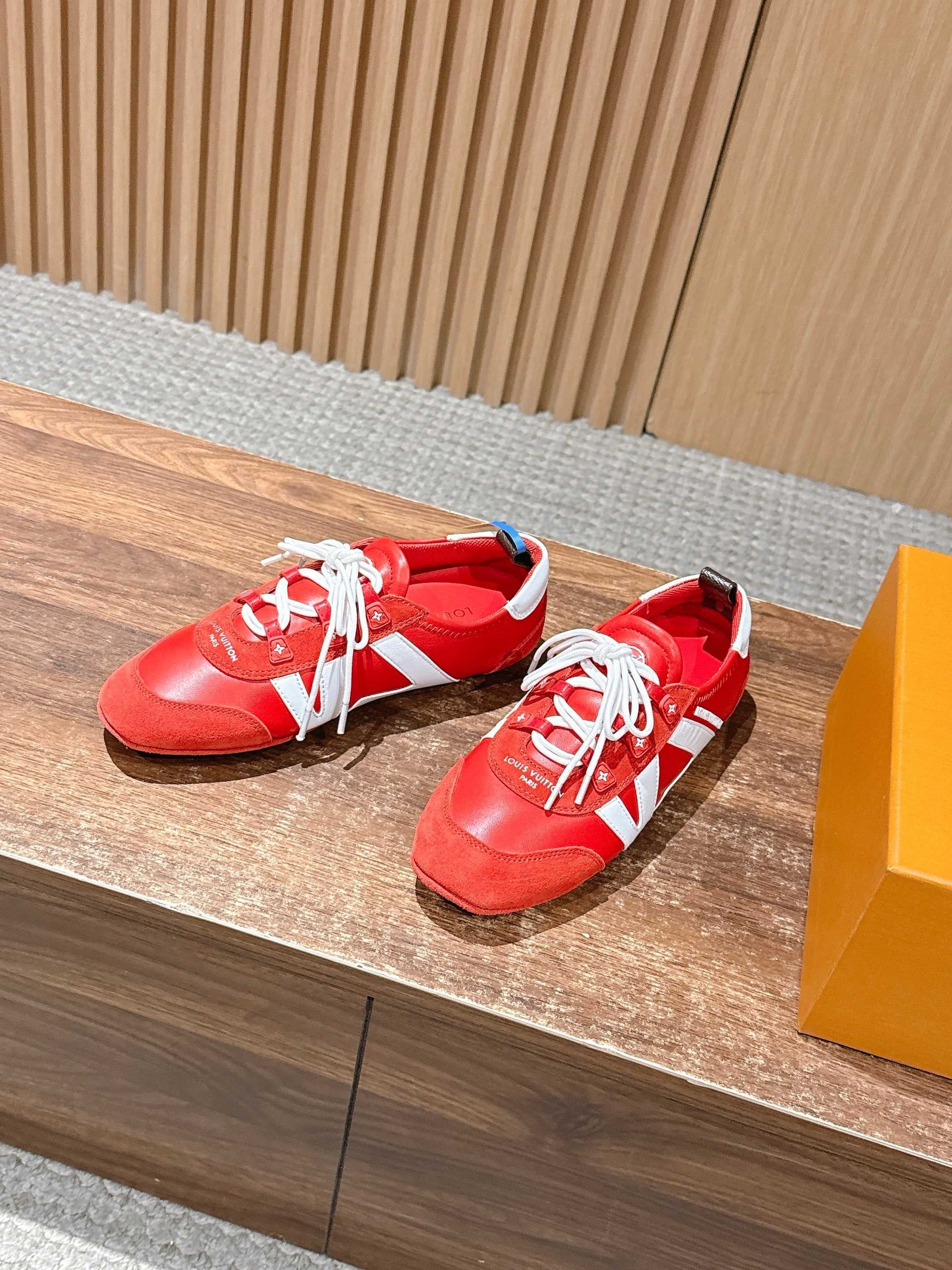 Red and White Shoes