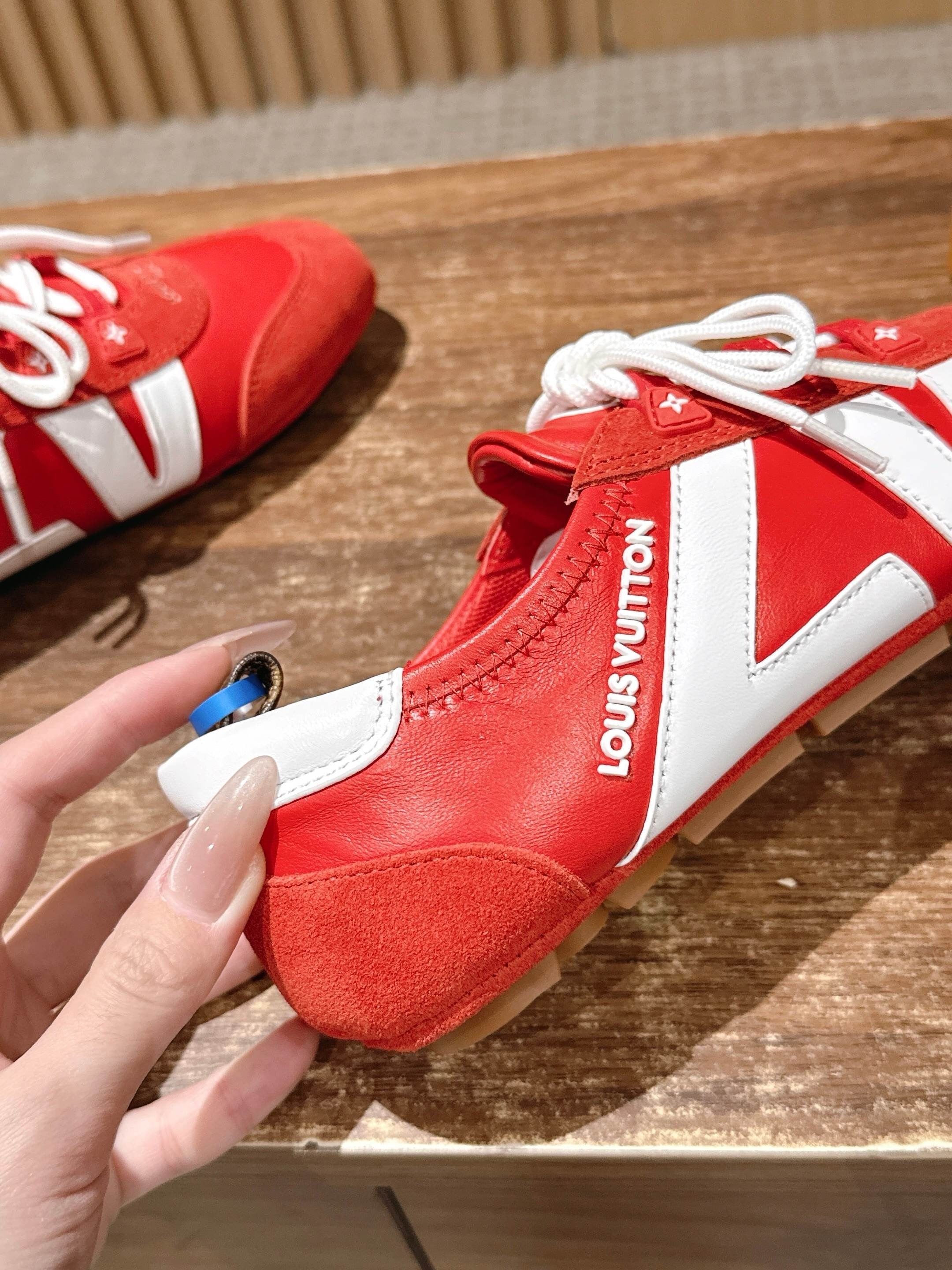 Red and White Shoes