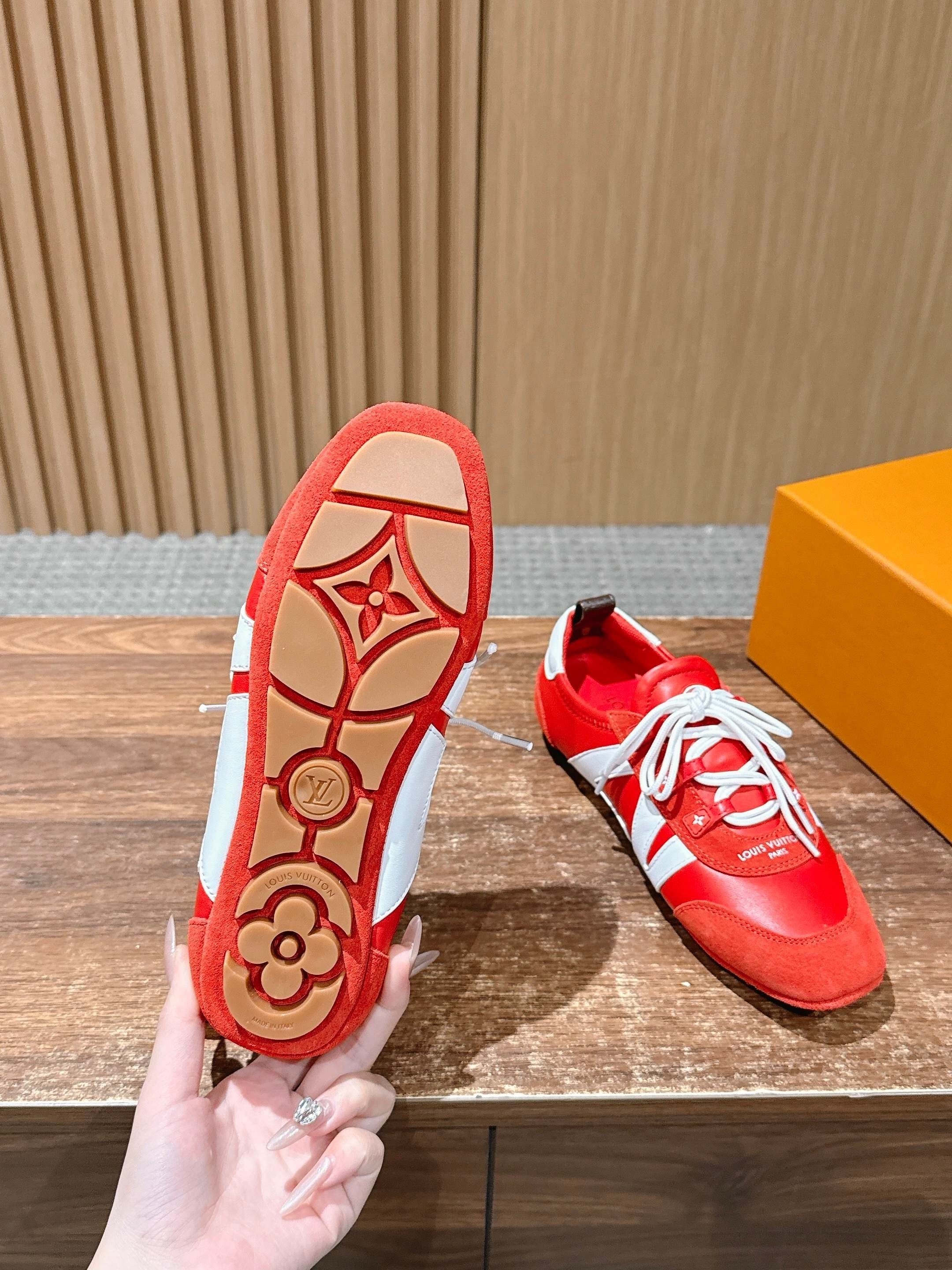 Red and White Shoes
