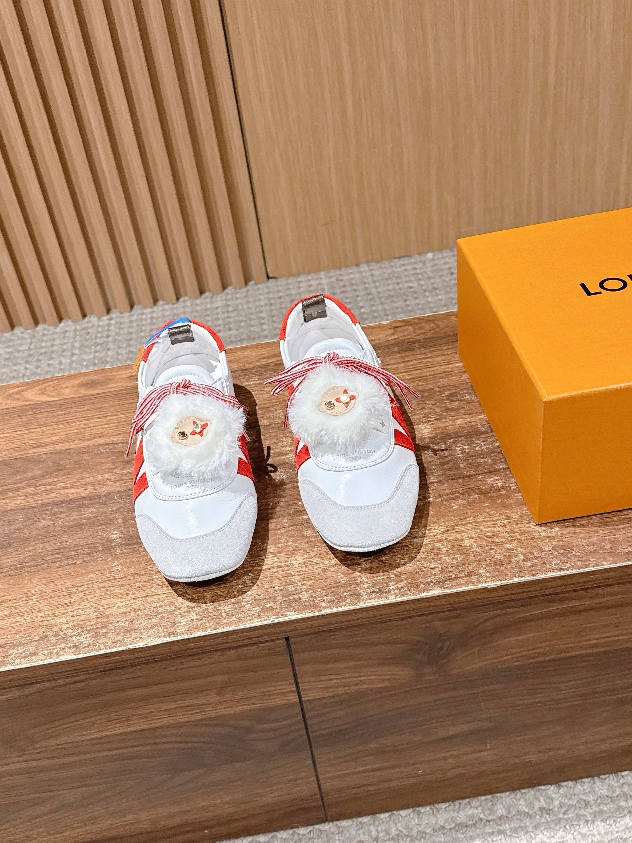 Red and White Shoes