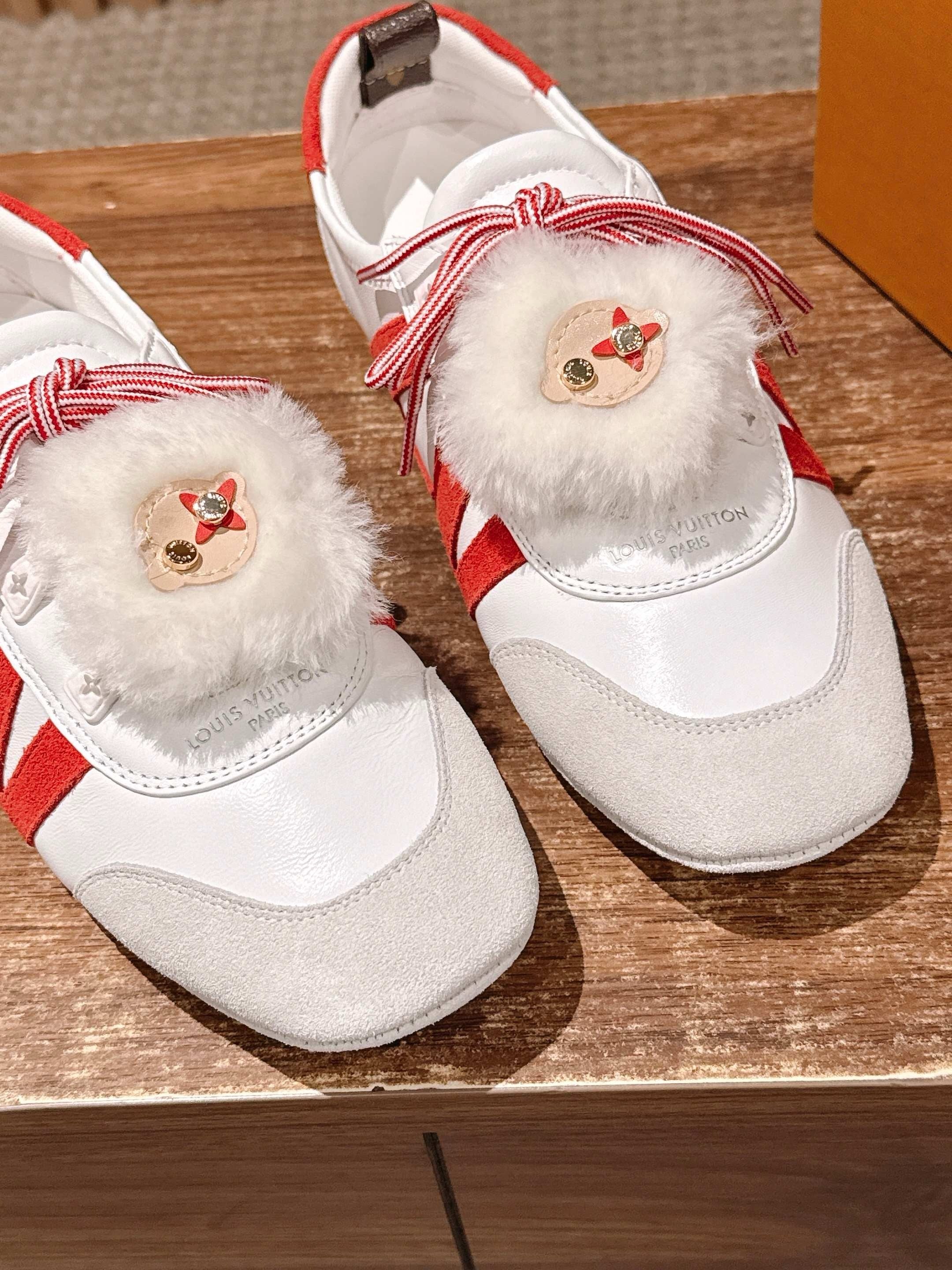 Red and White Shoes