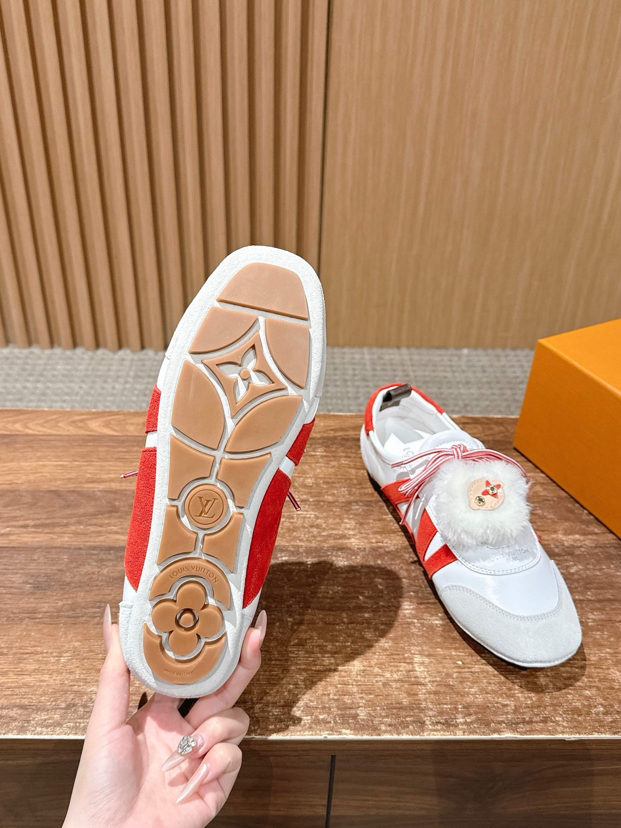 Red and White Shoes