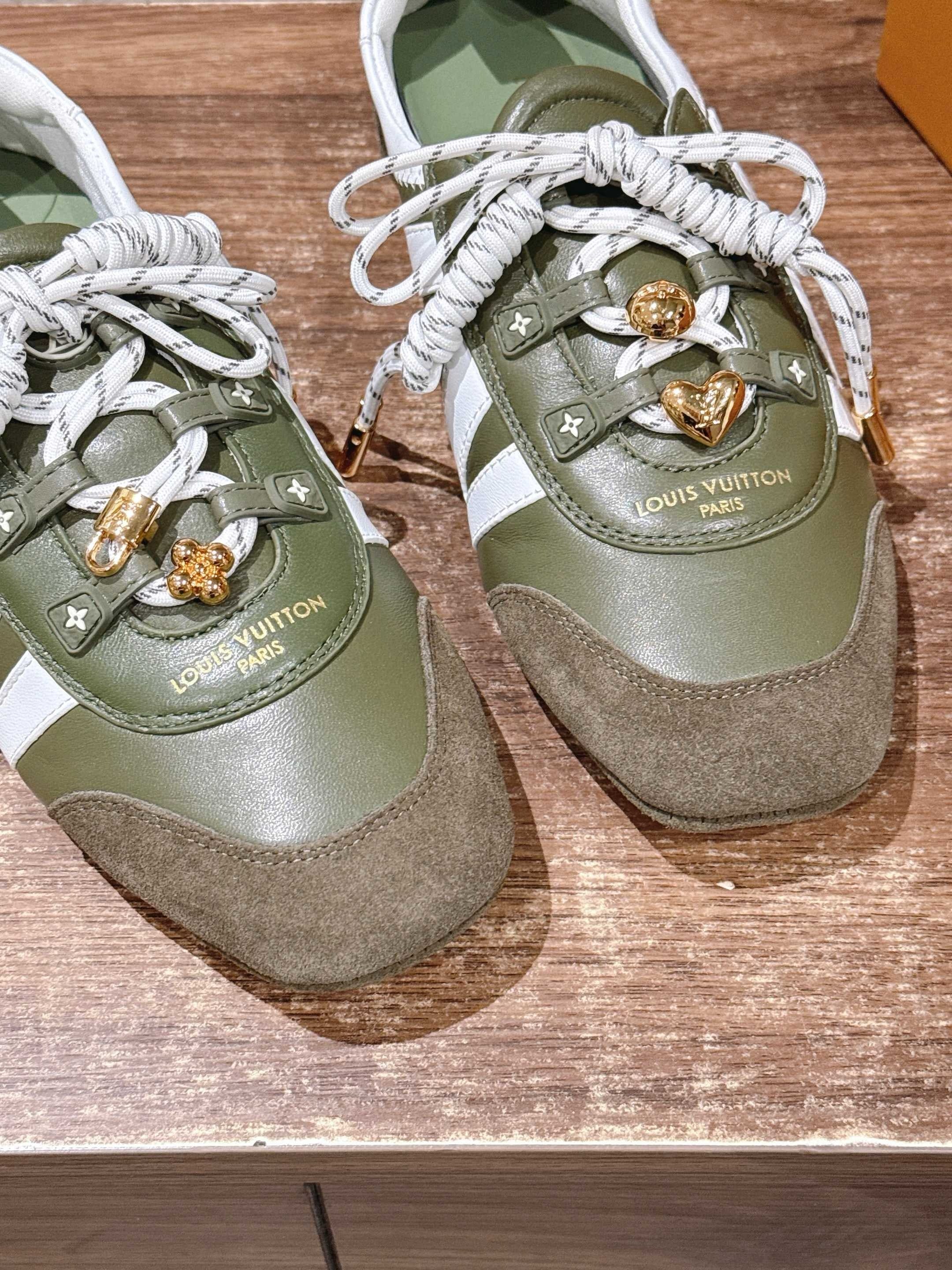 Grey green, Grey blue and Brown dark green Shoes