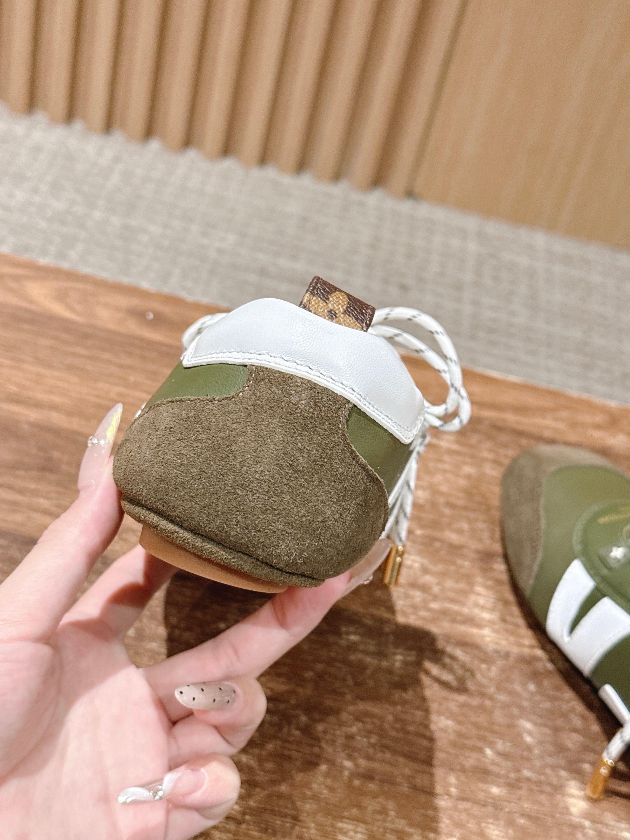 Grey green, Grey blue and Brown dark green Shoes