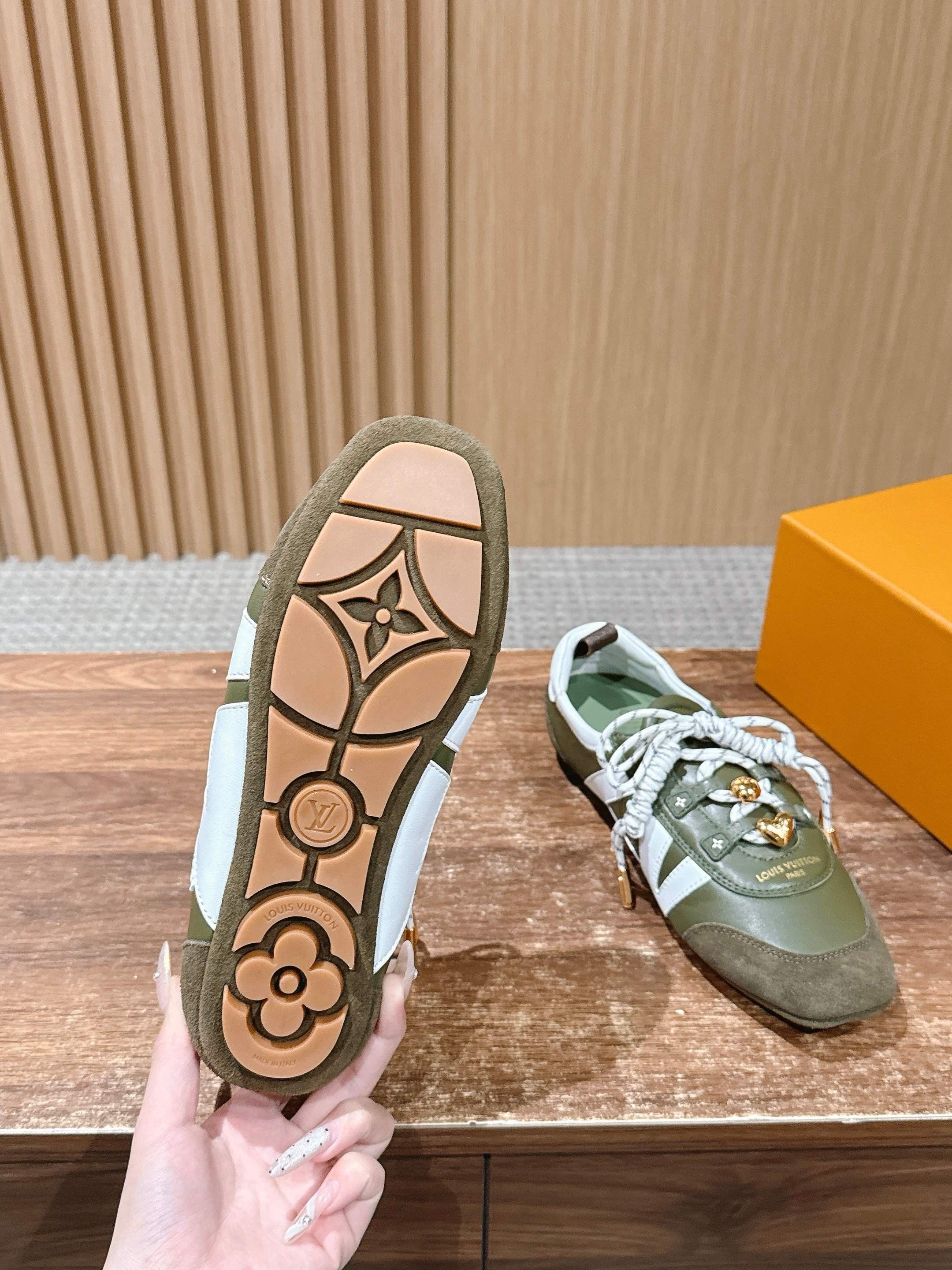 Grey green, Grey blue and Brown dark green Shoes