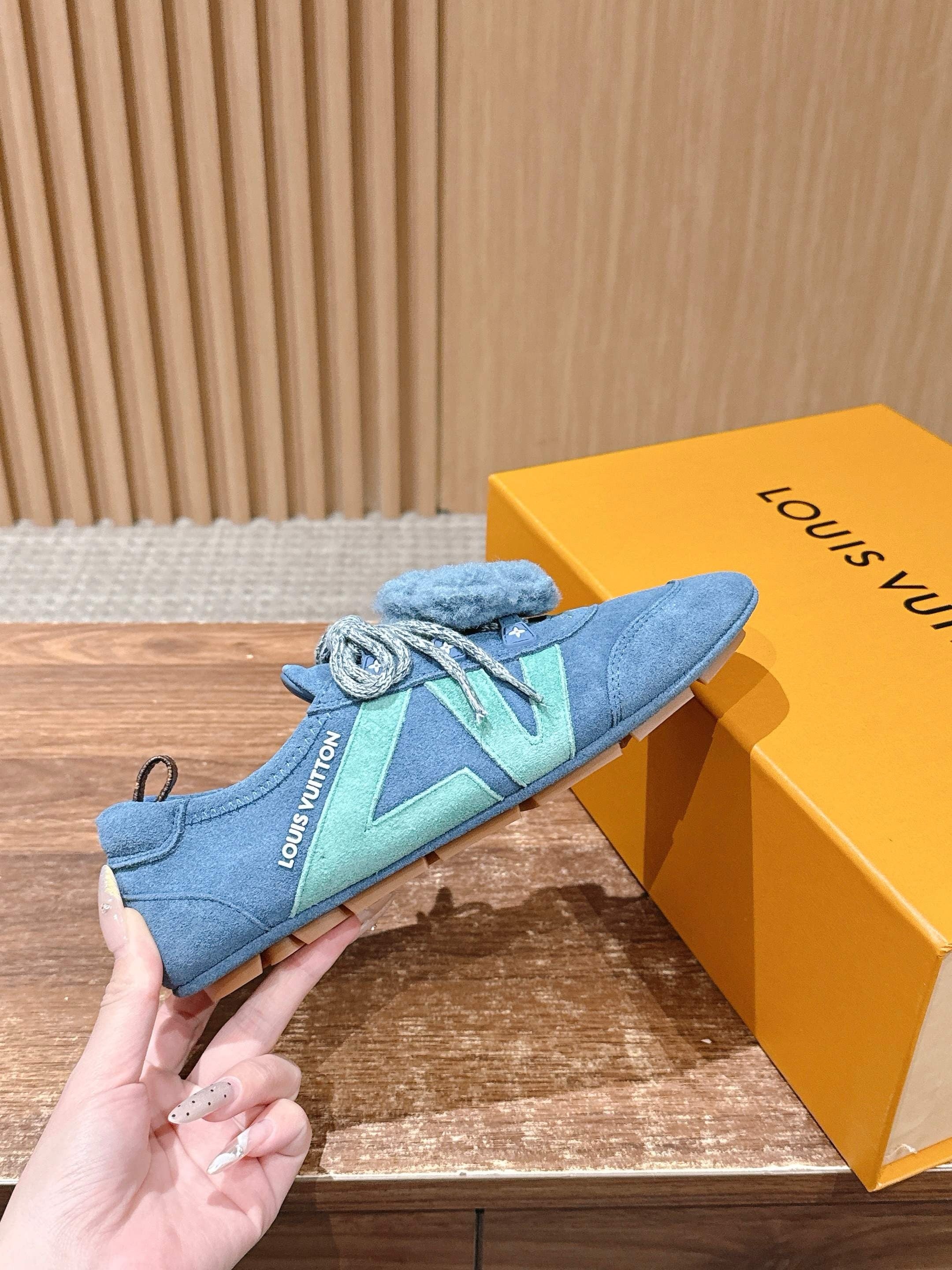 Blue and off-white Shoes