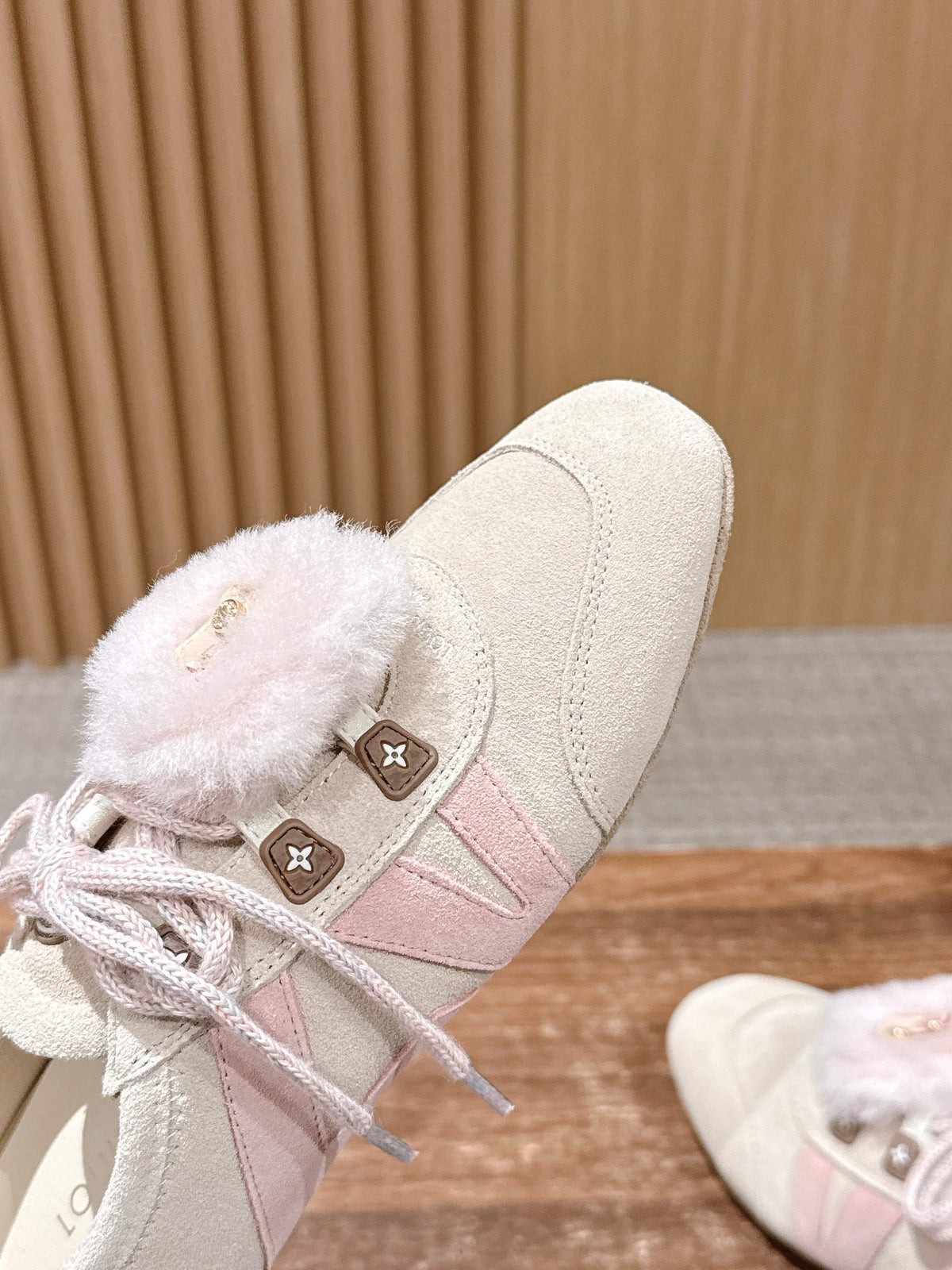 Blue and White Shoes