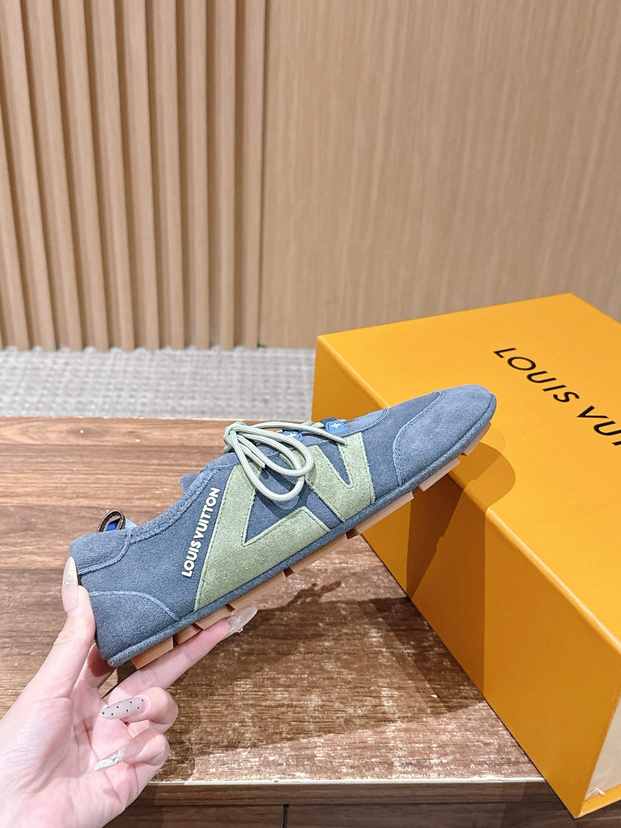 Blue and Brown Shoes