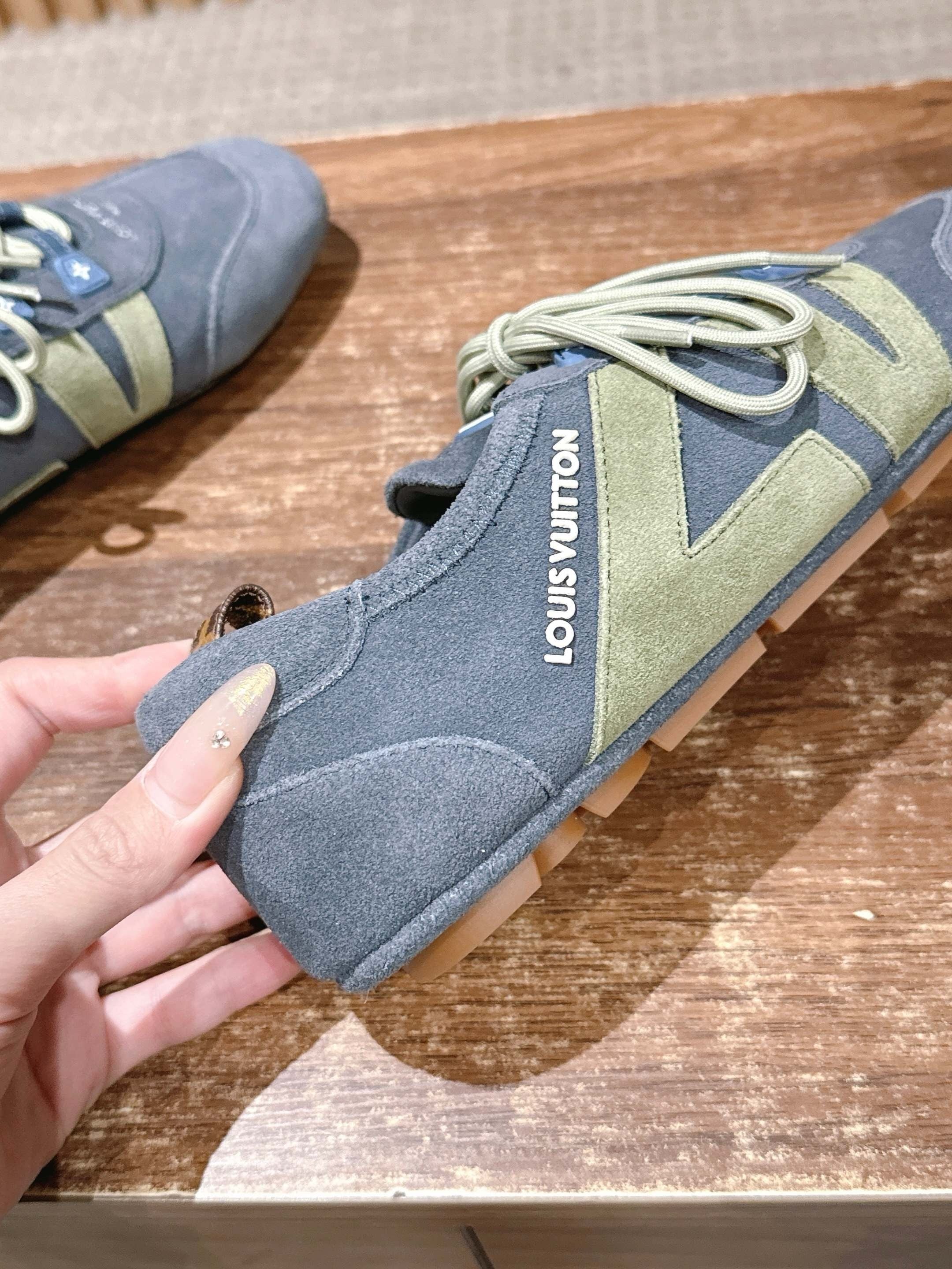 Blue and Brown Shoes