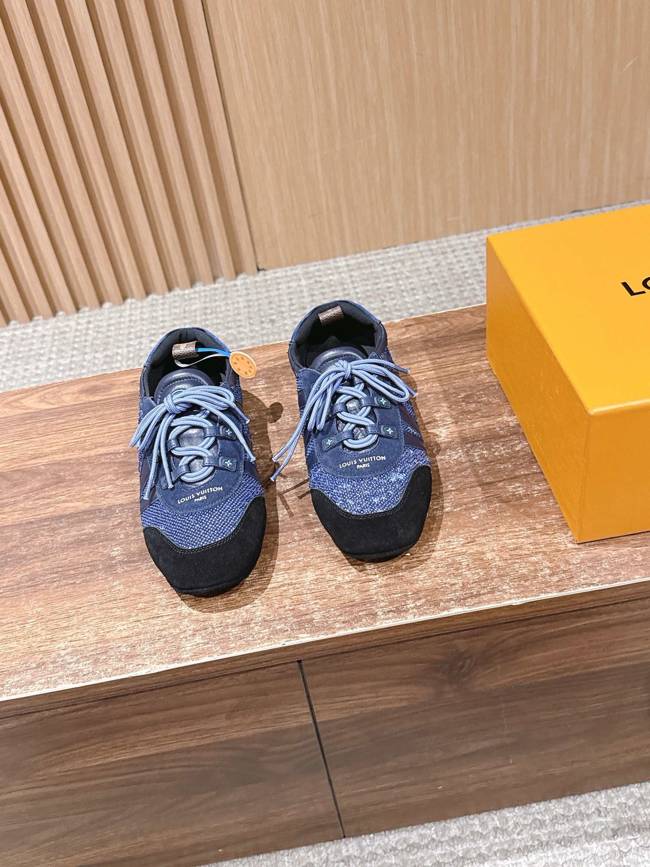 Blue and Black Shoes