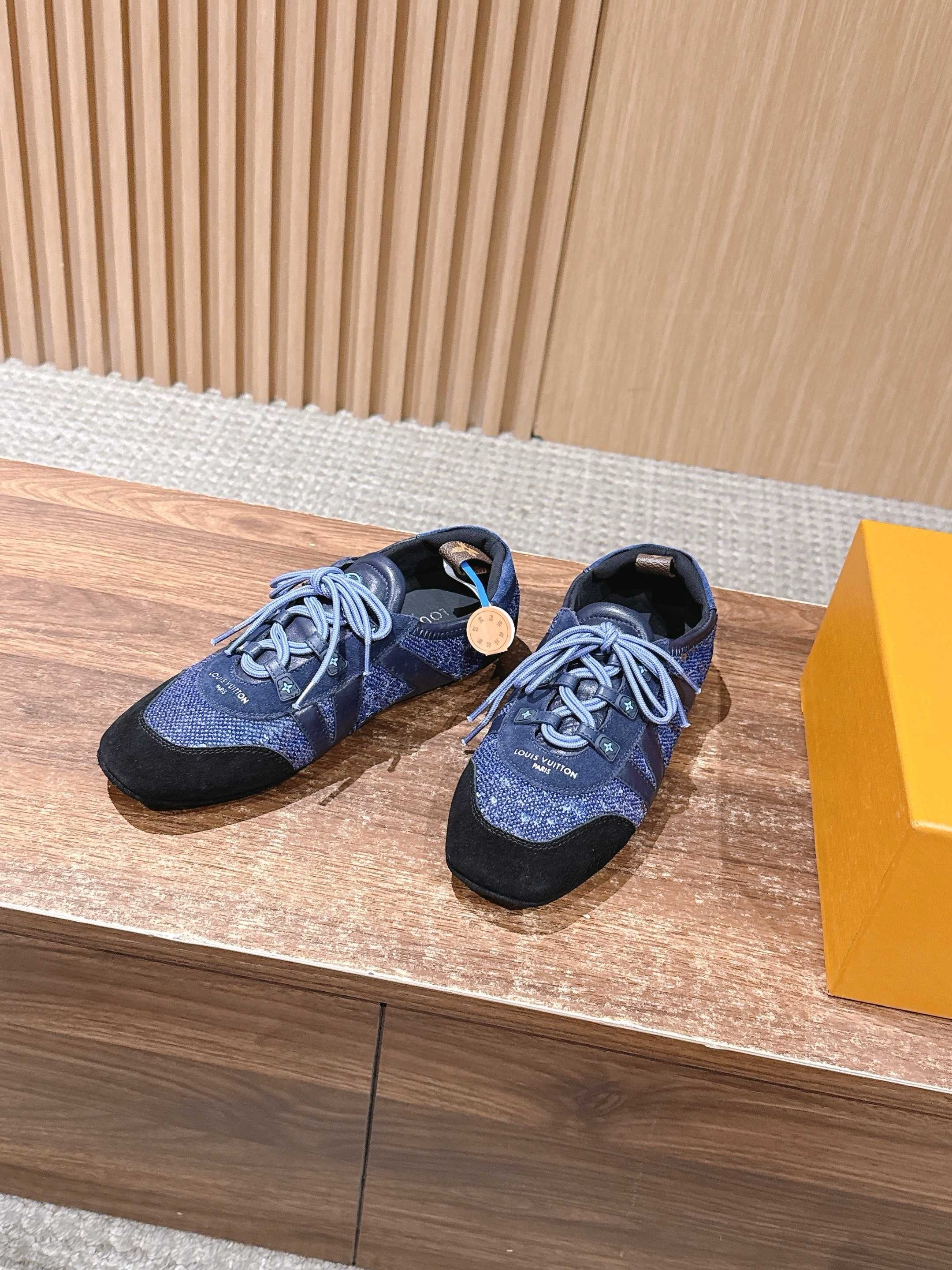 Blue and Black Shoes