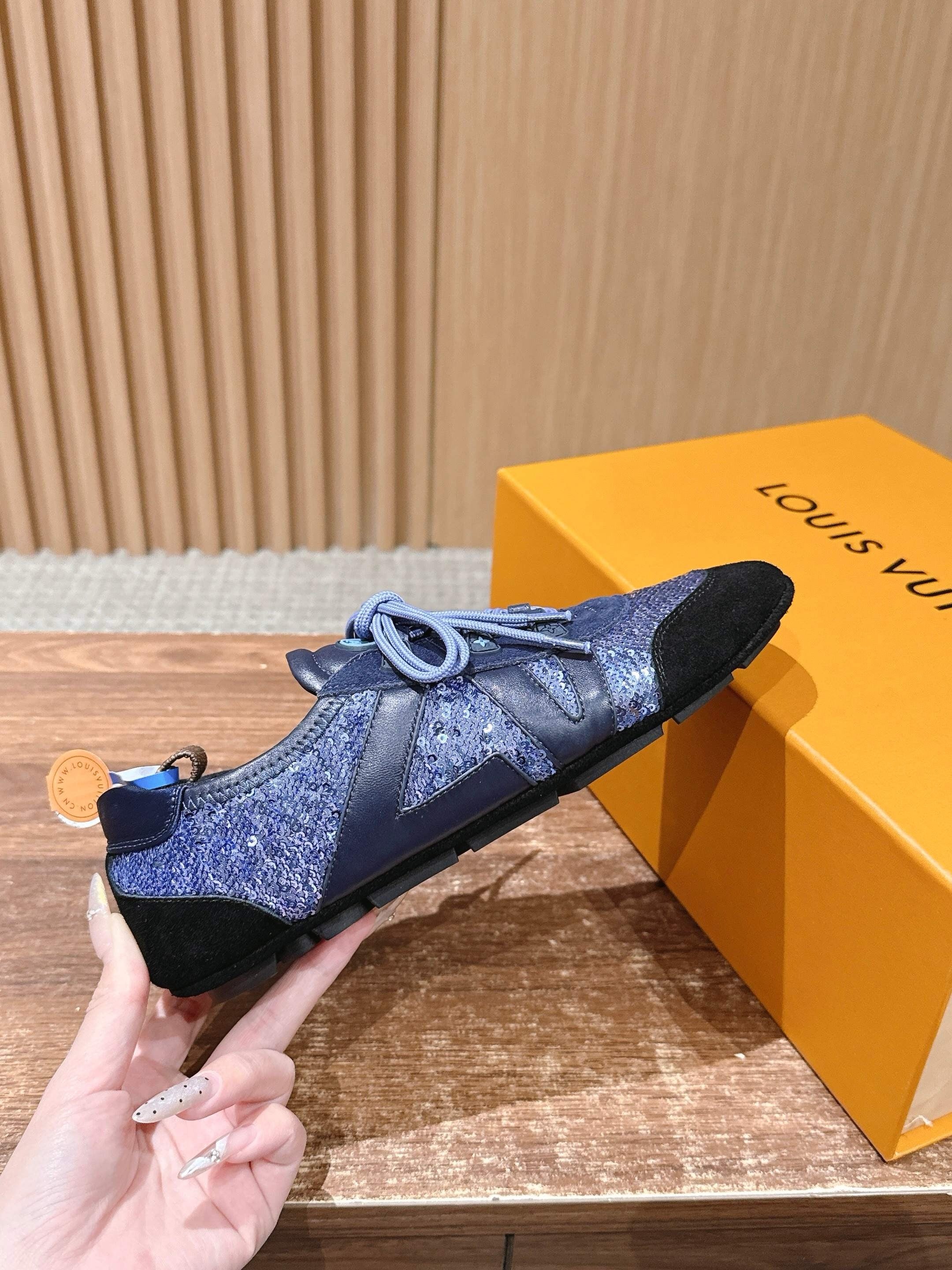 Blue and Black Shoes