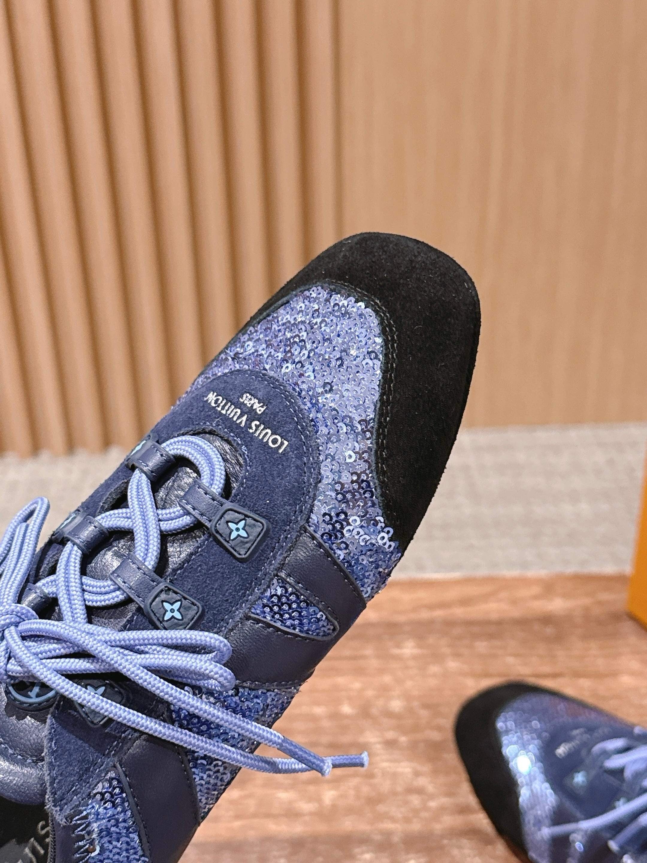 Blue and Black Shoes