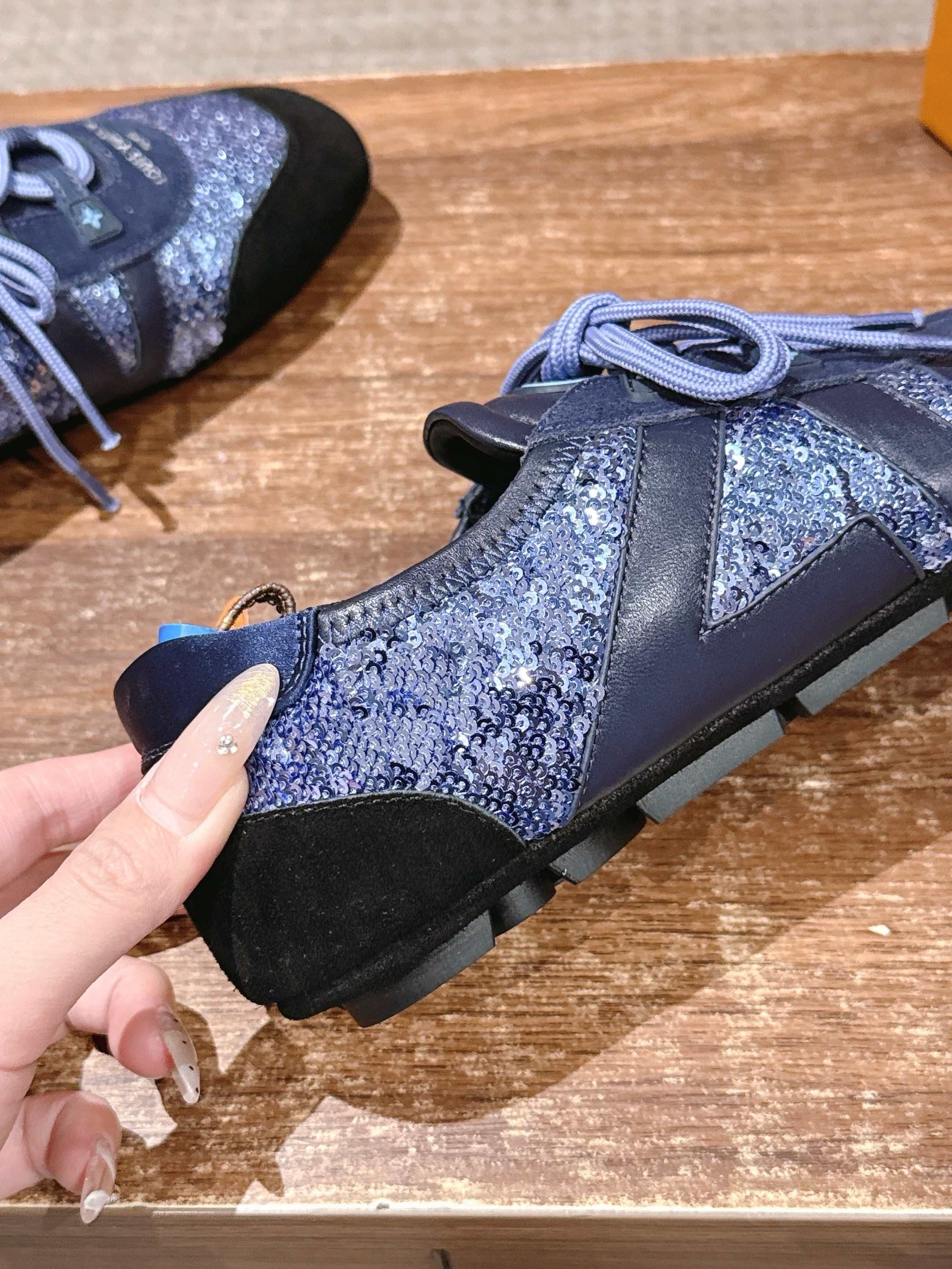Blue and Black Shoes
