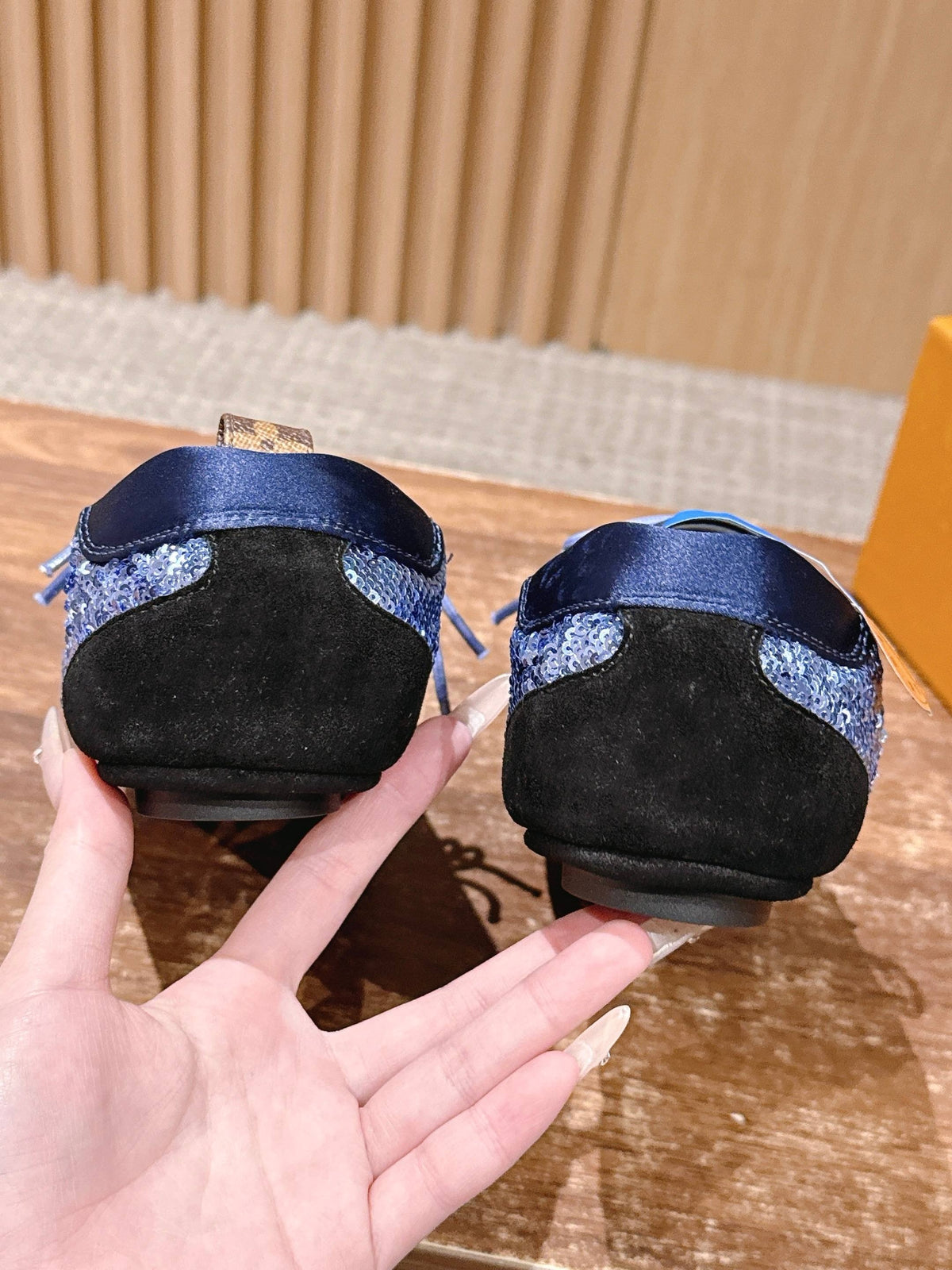 Black blue and Black Shoes
