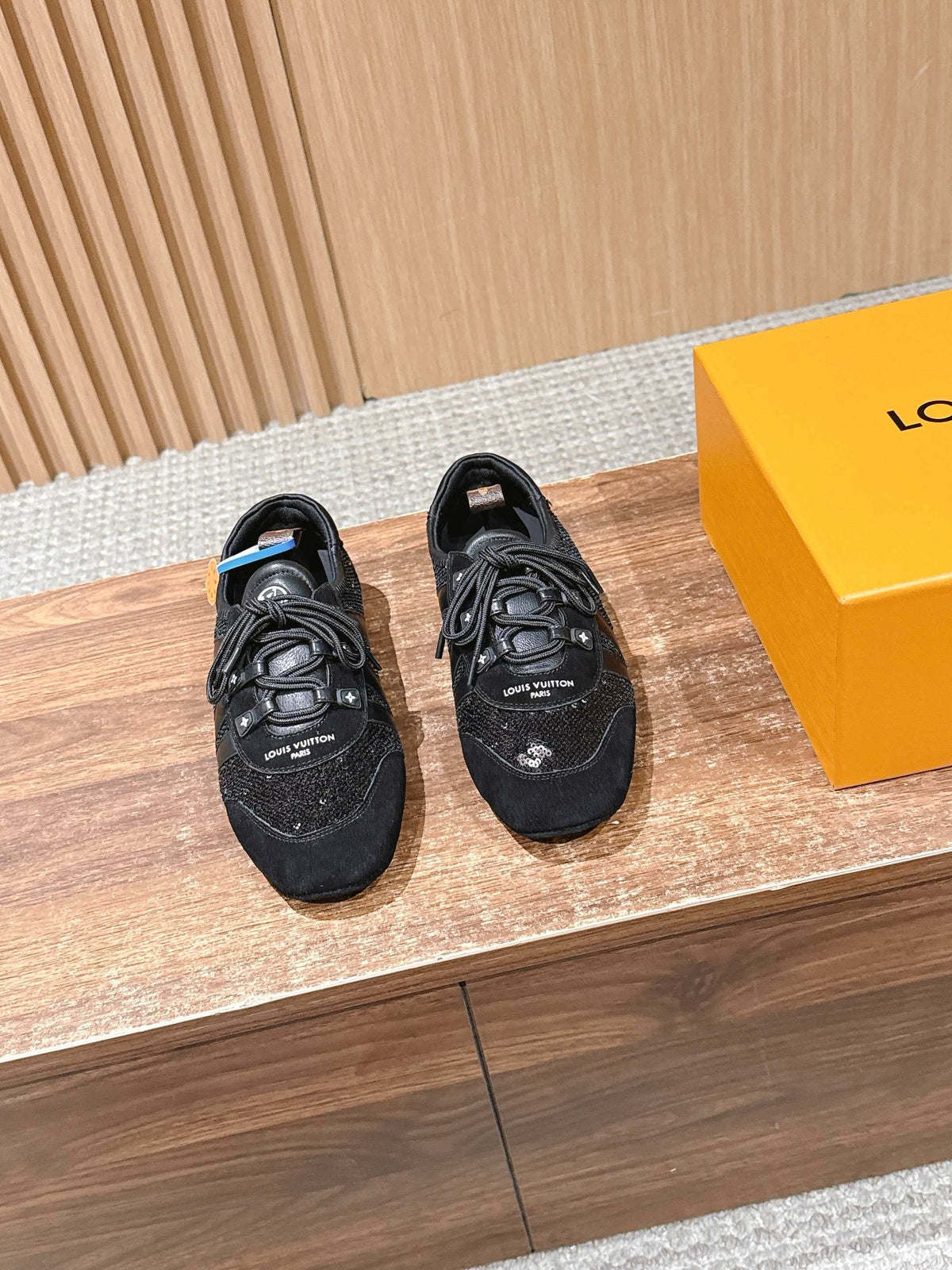 Black blue and Black Shoes