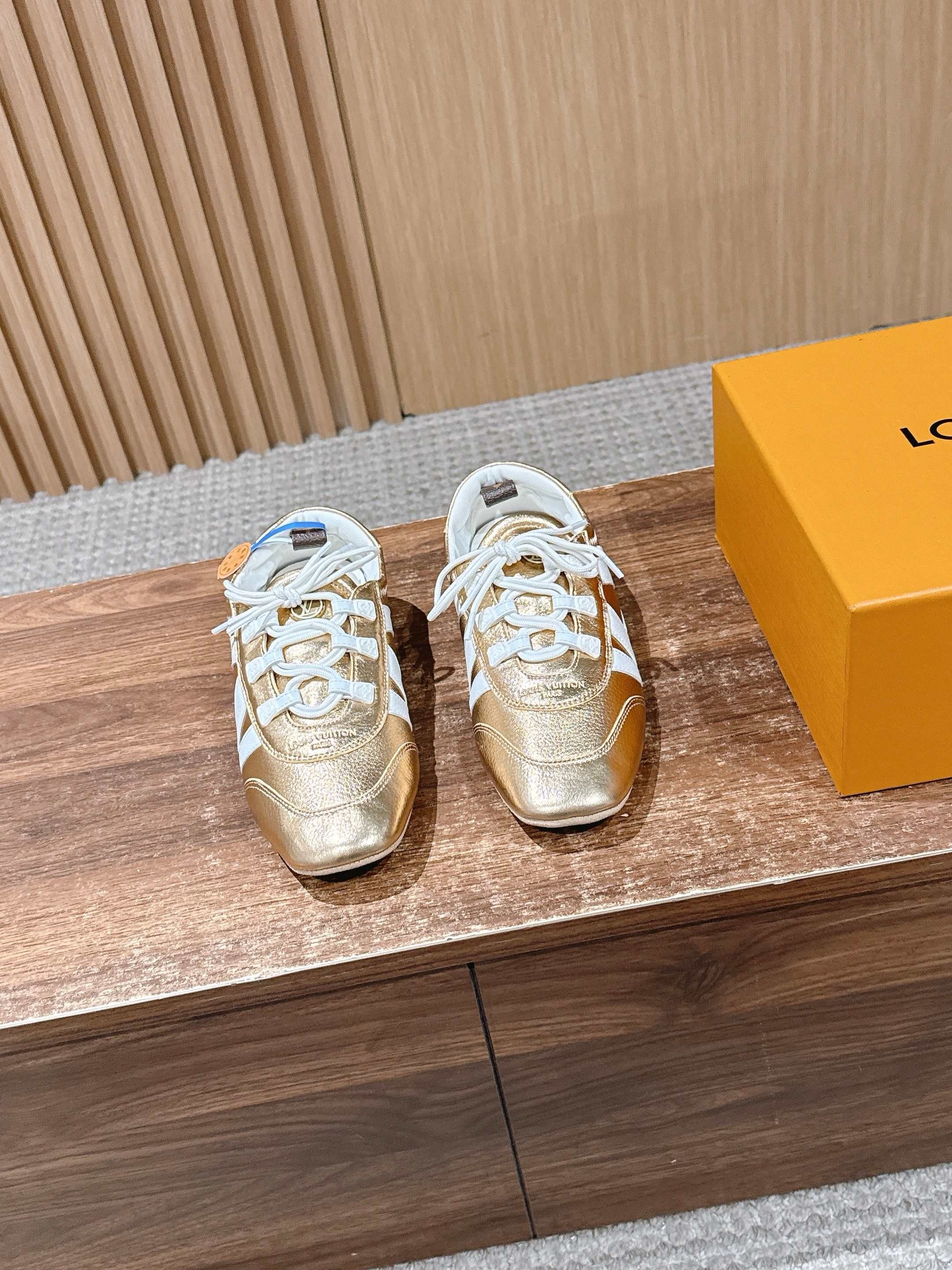Golden and Grey Shoes