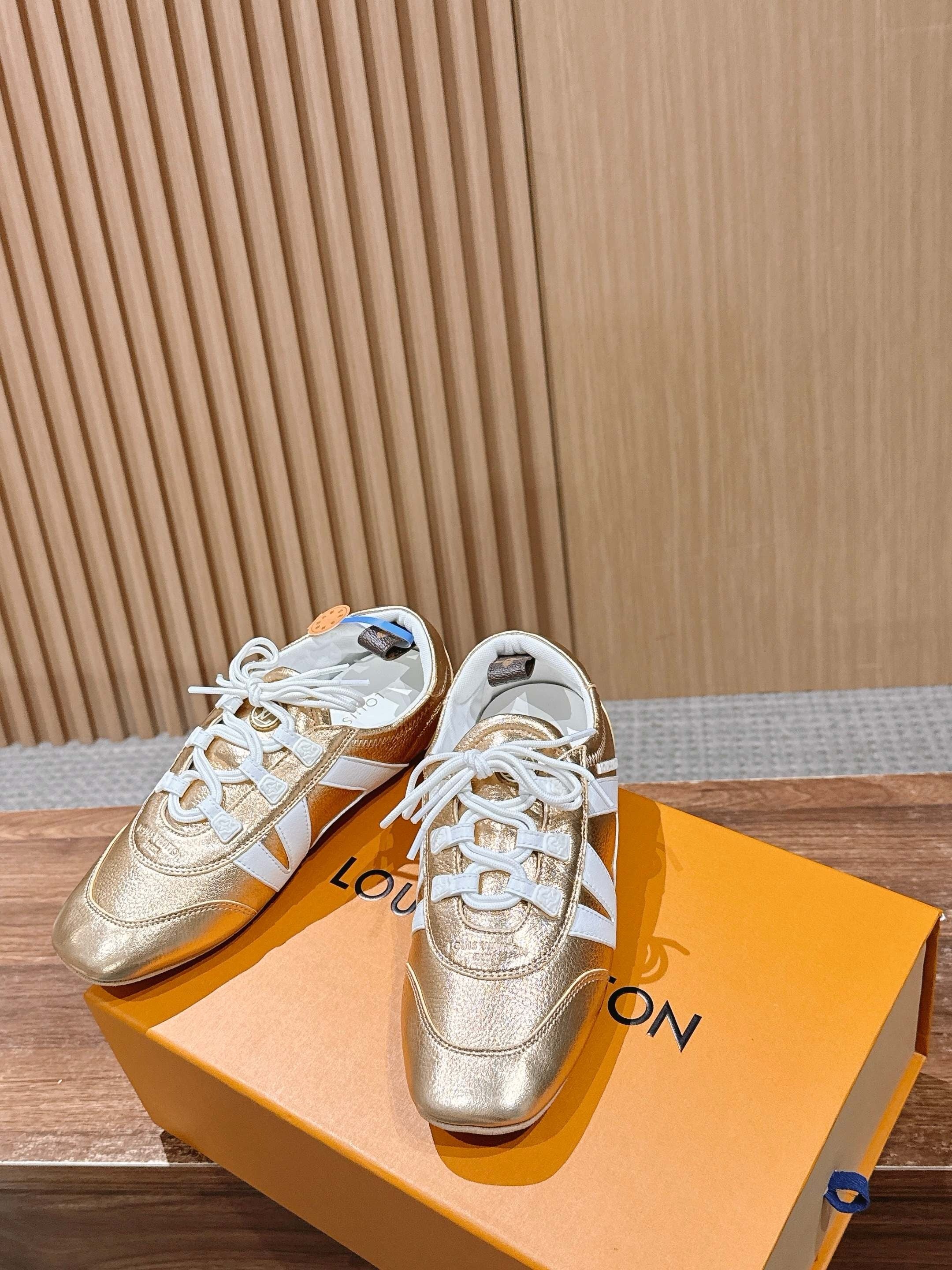 Golden and Grey Shoes