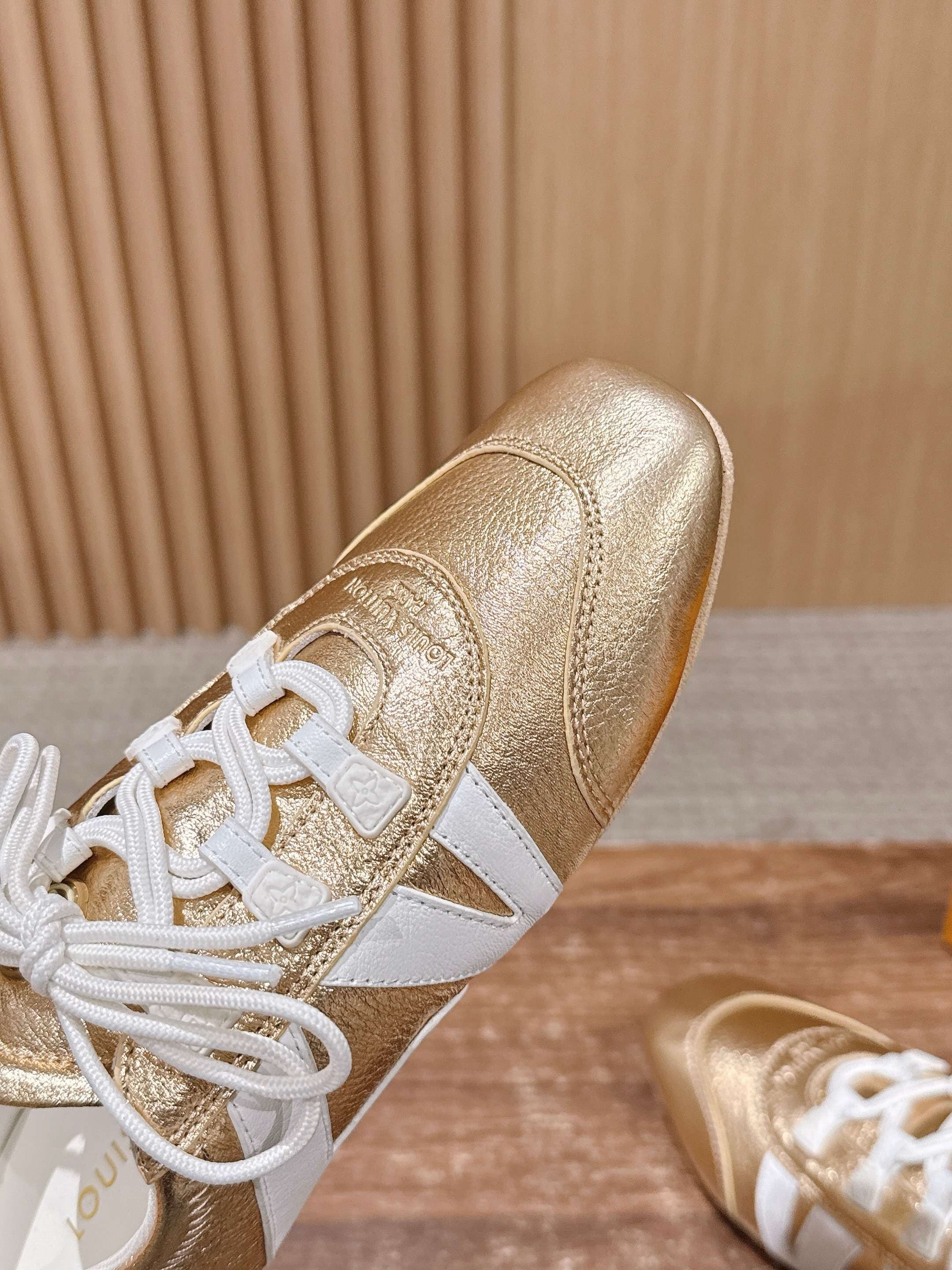 Golden and Grey Shoes