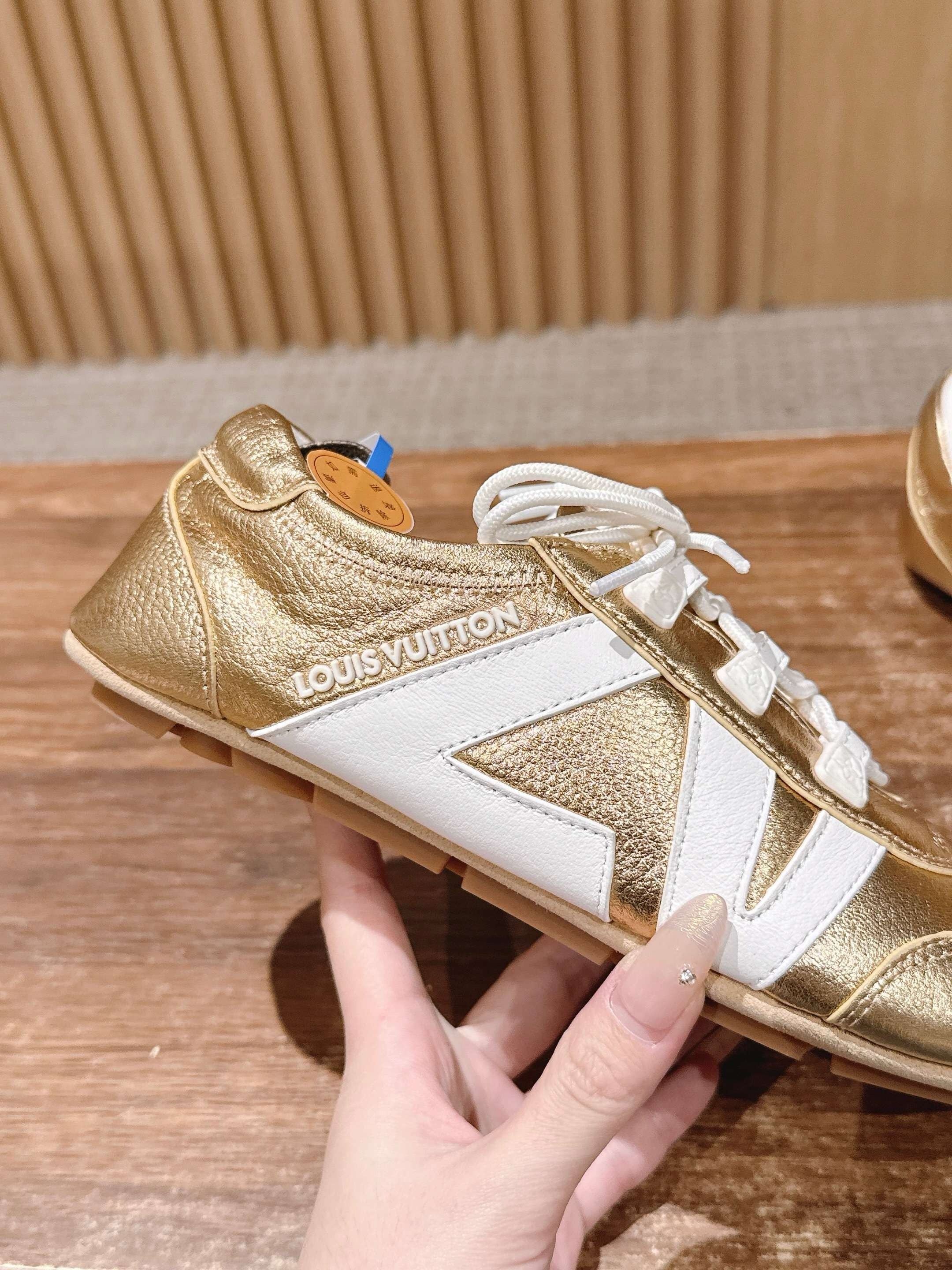 Golden and Grey Shoes