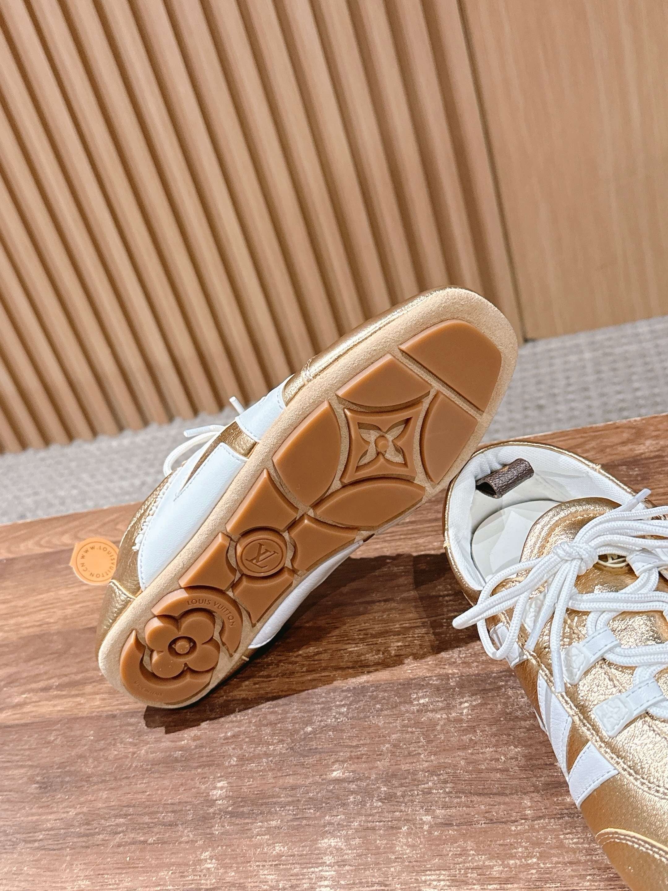 Golden and Grey Shoes