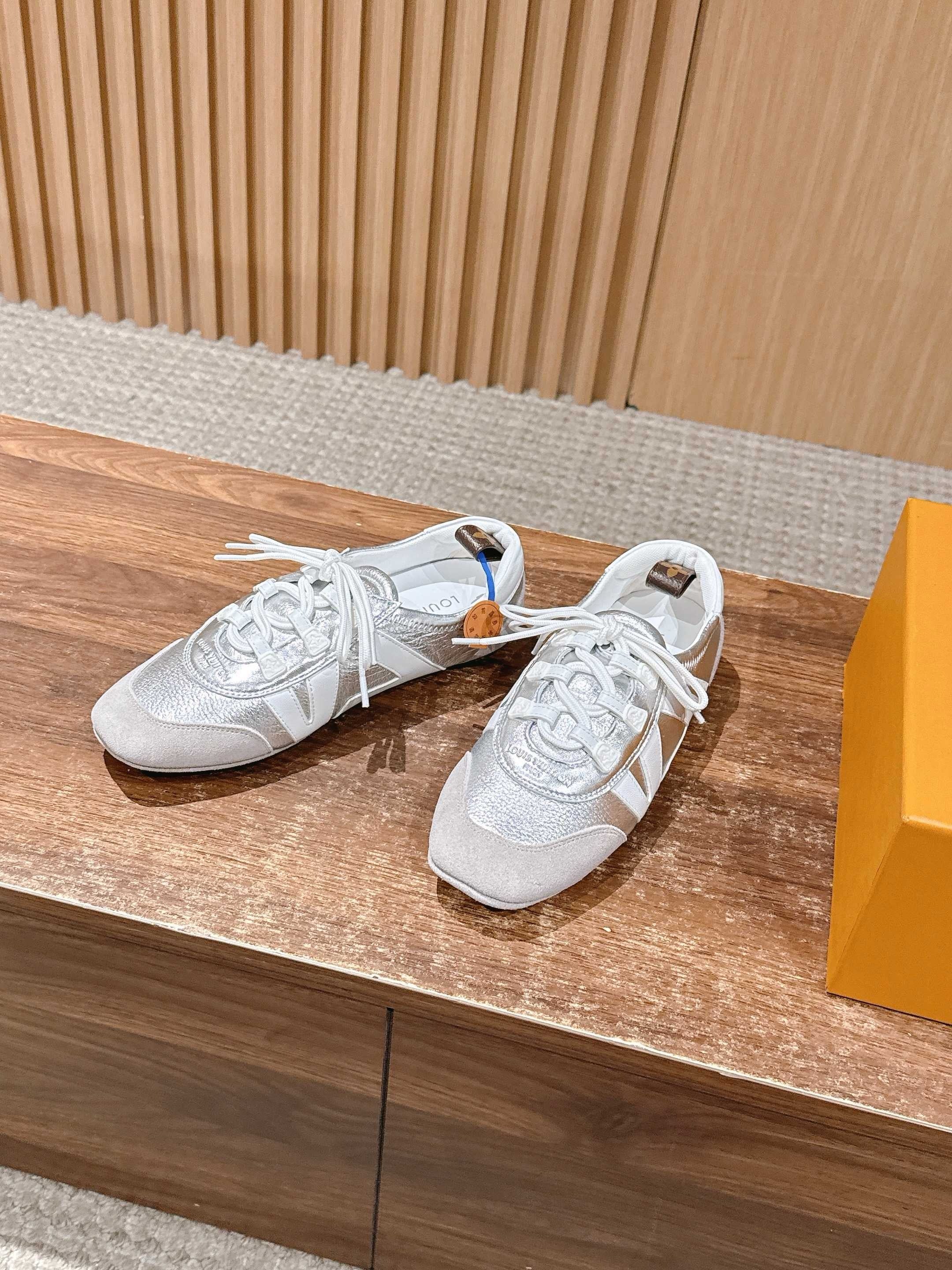 Golden and Grey Shoes