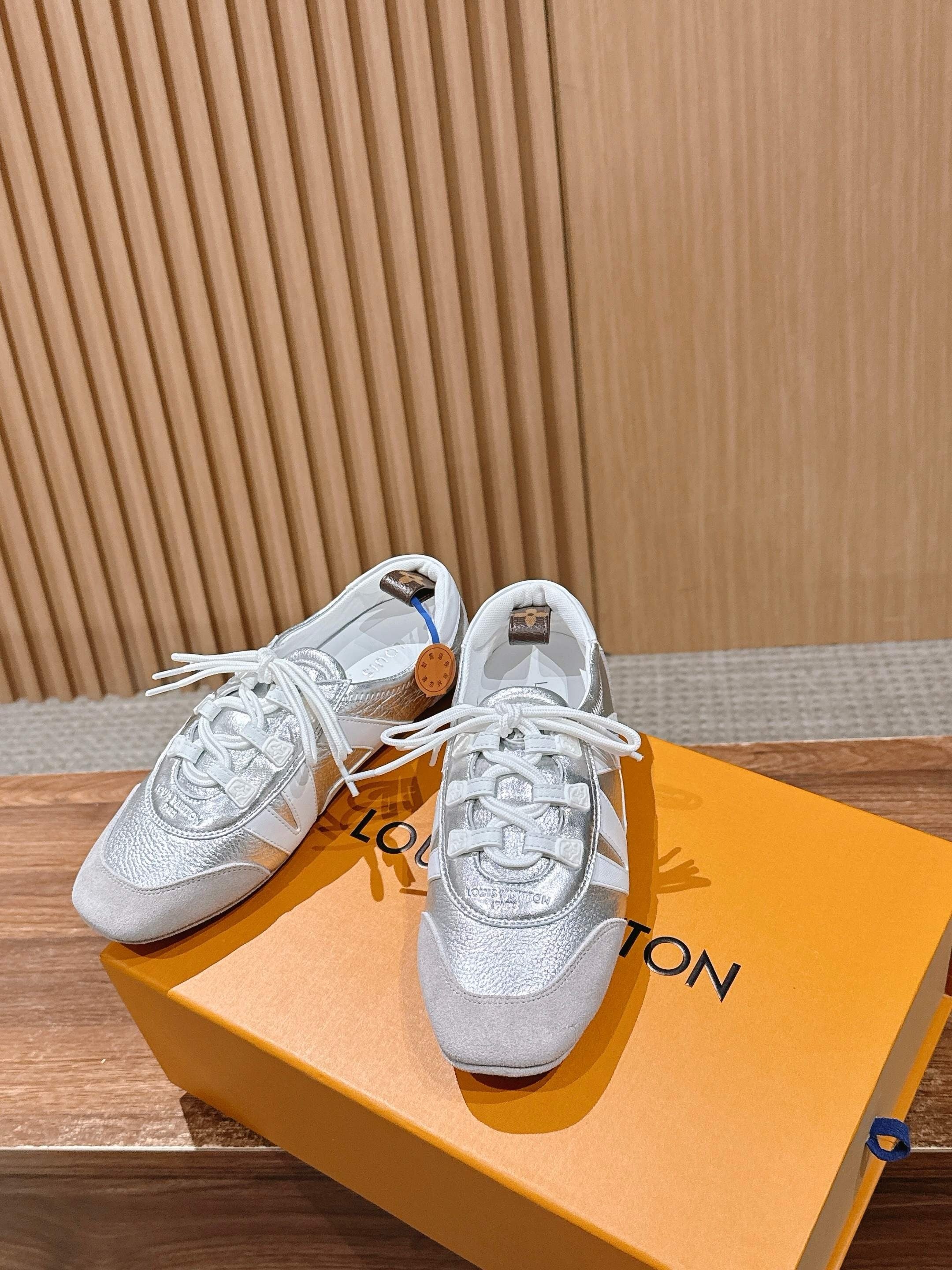 Golden and Grey Shoes