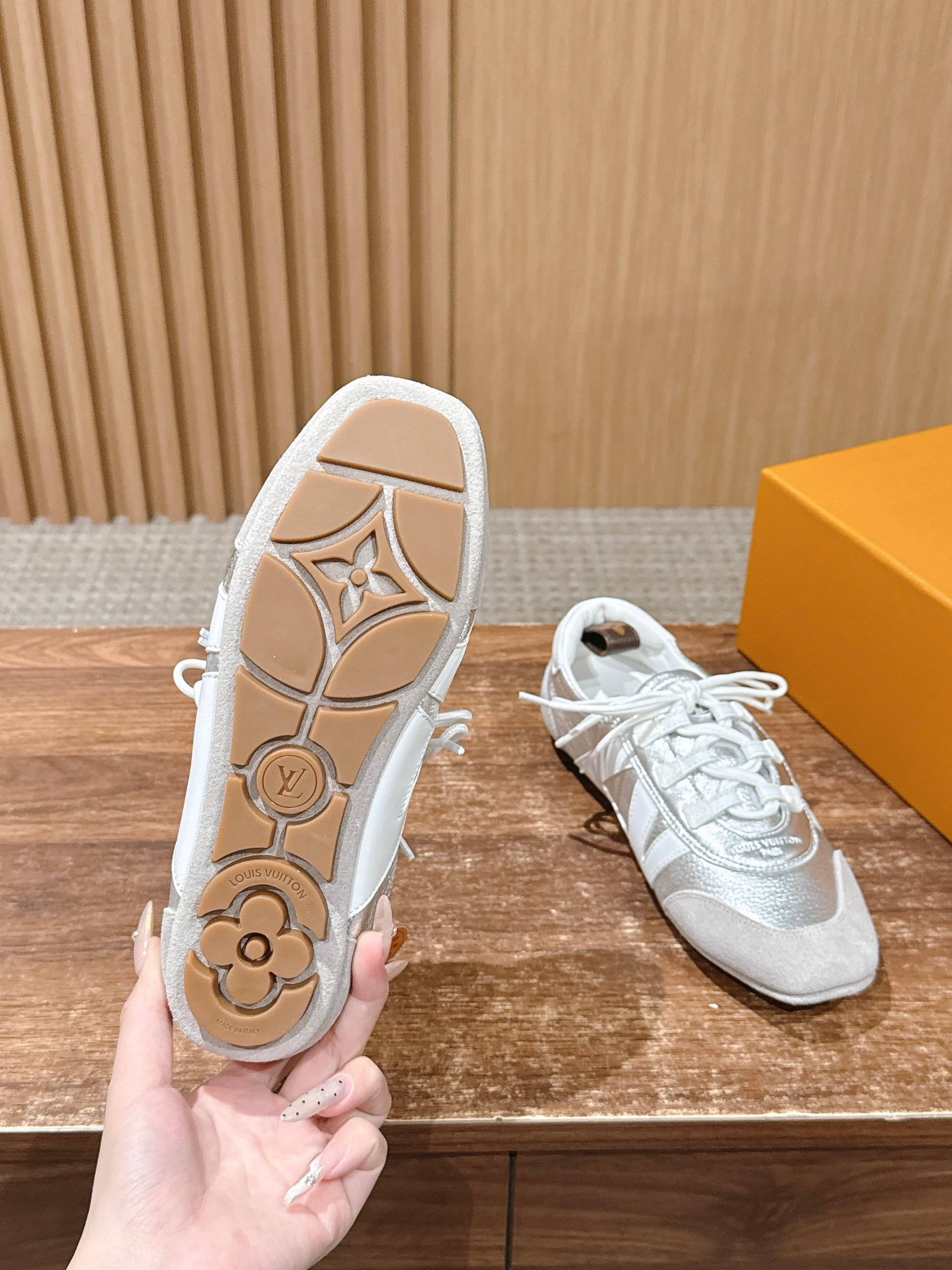 Golden and Grey Shoes