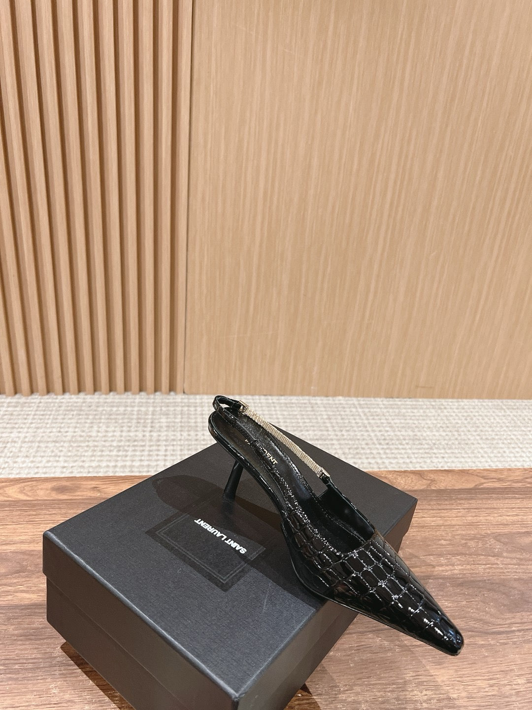 Brown, Croc Black and Black Shoes