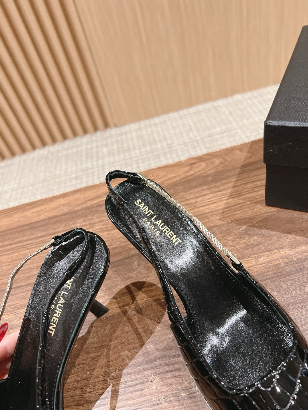 Brown, Croc Black and Black Shoes