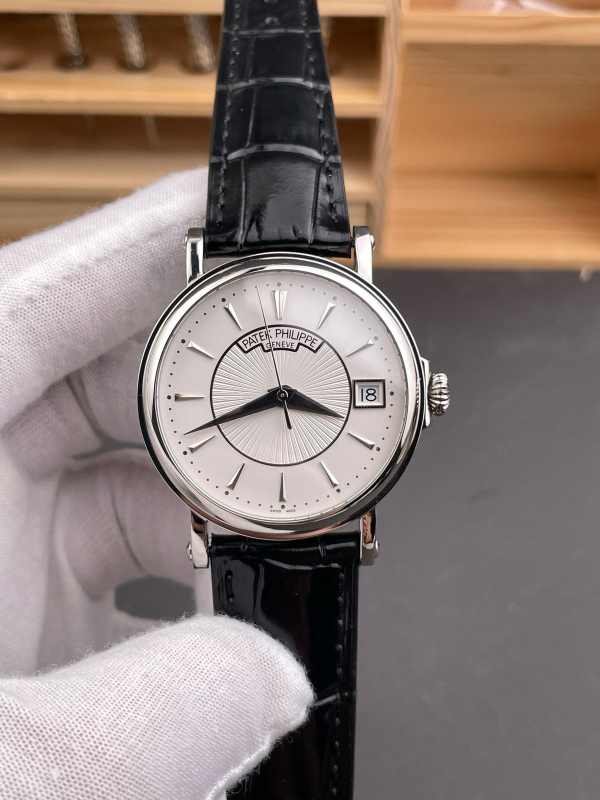 Black white and Brown white Watch