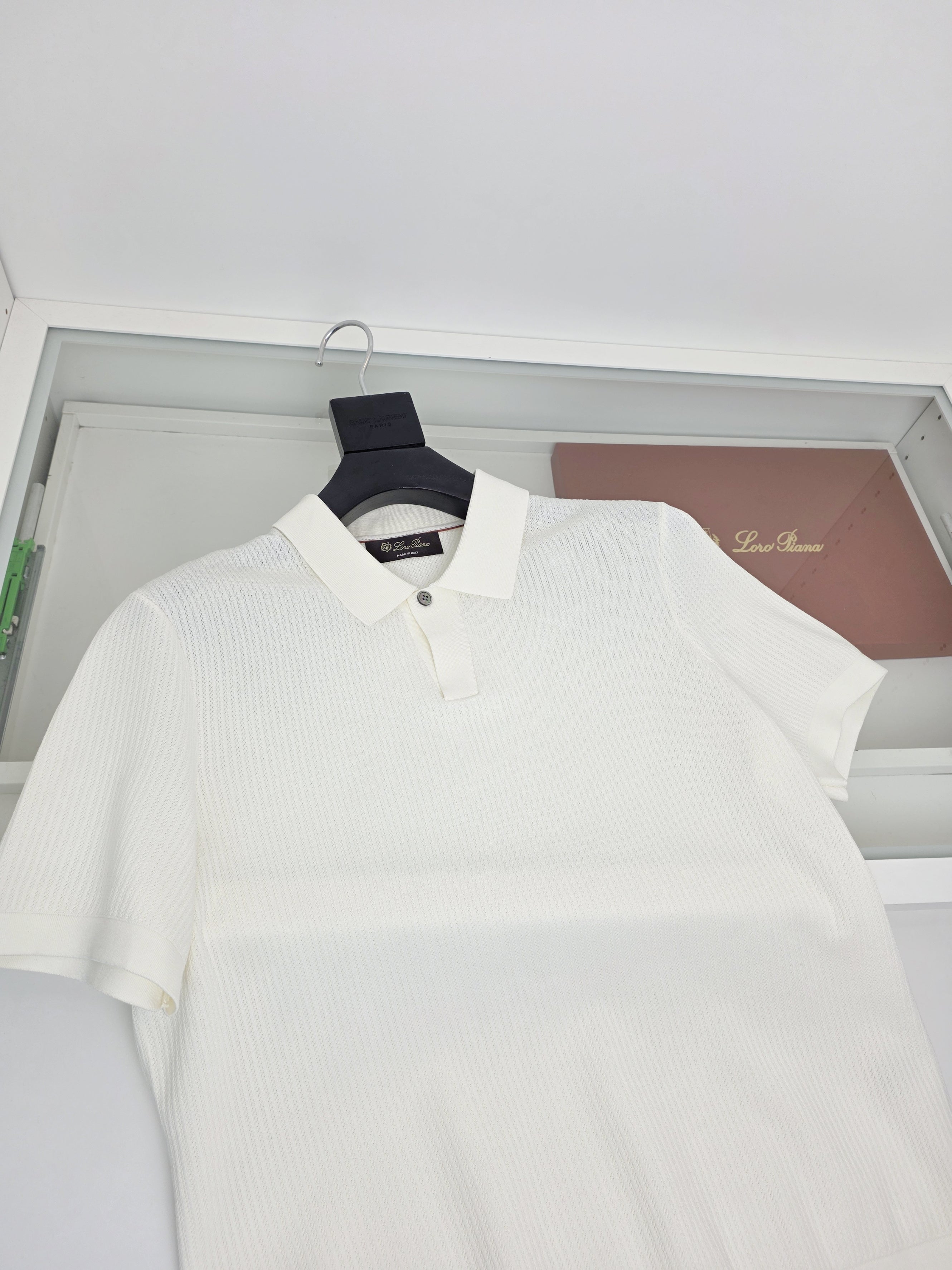 White, Blue and Grey Polo - Size 50