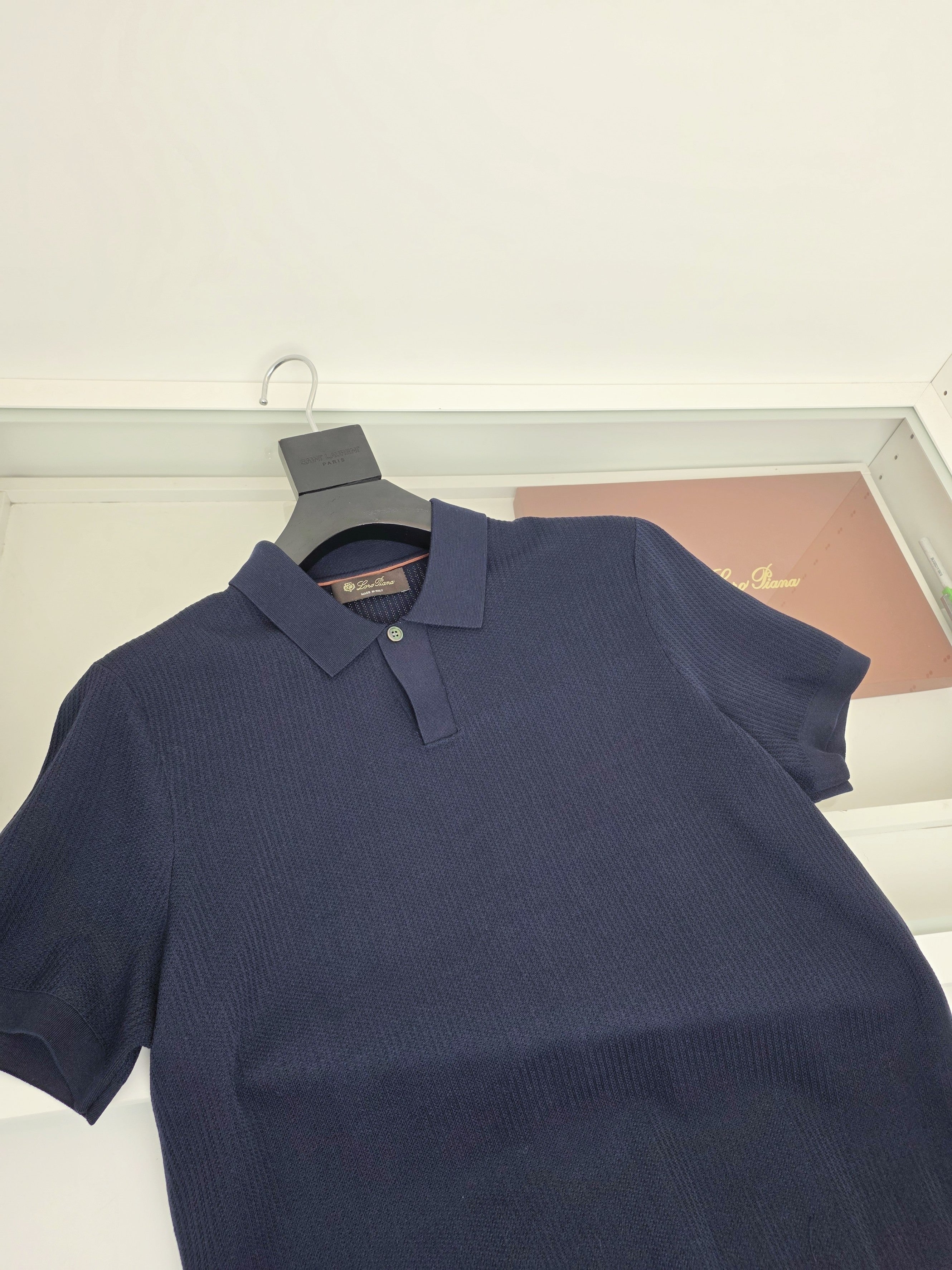 White, Blue and Grey Polo - Size 50