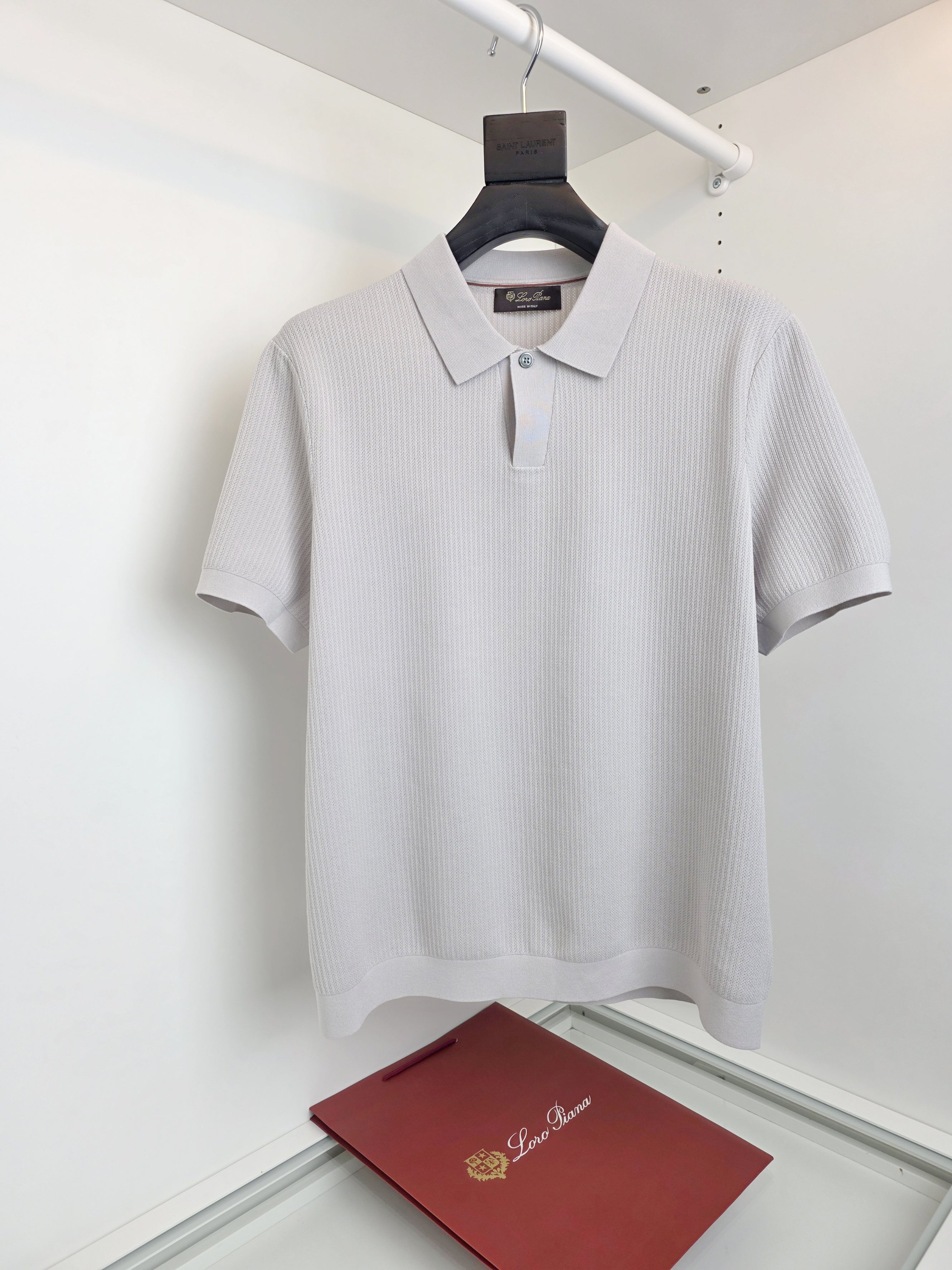 White, Blue and Grey Polo - Size 50