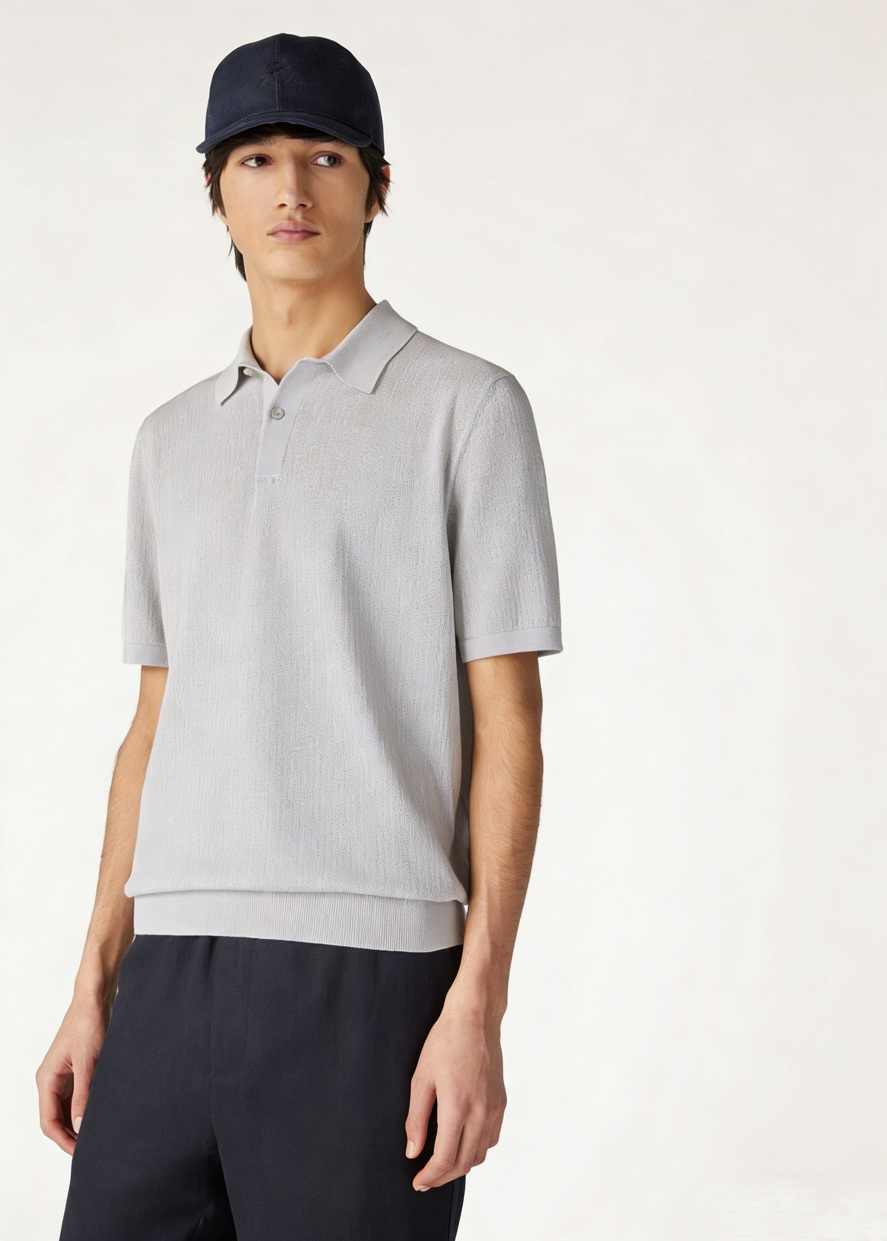 White, Blue and Grey Polo - Size 50