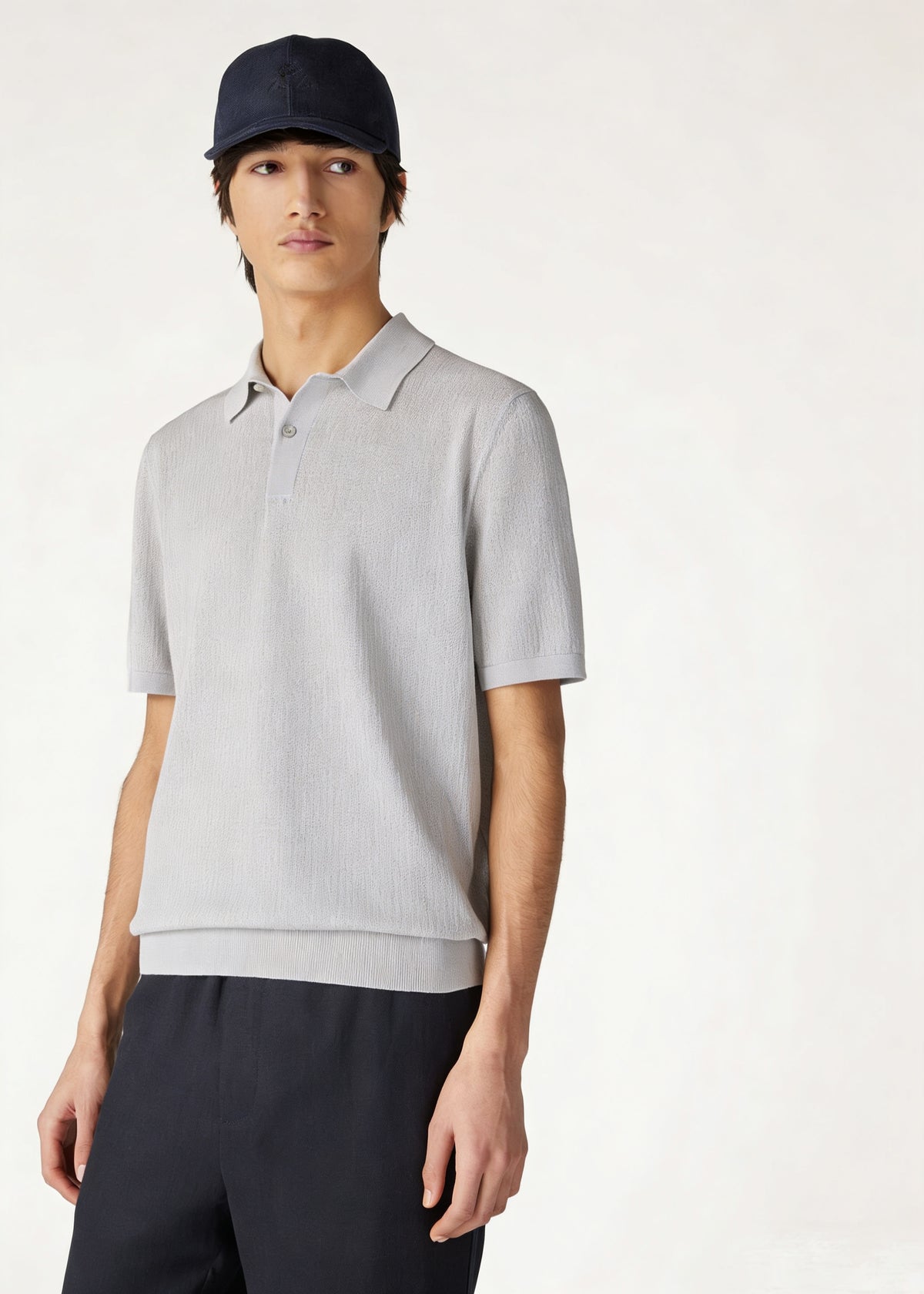 White, Blue and Grey Polo - Size 50