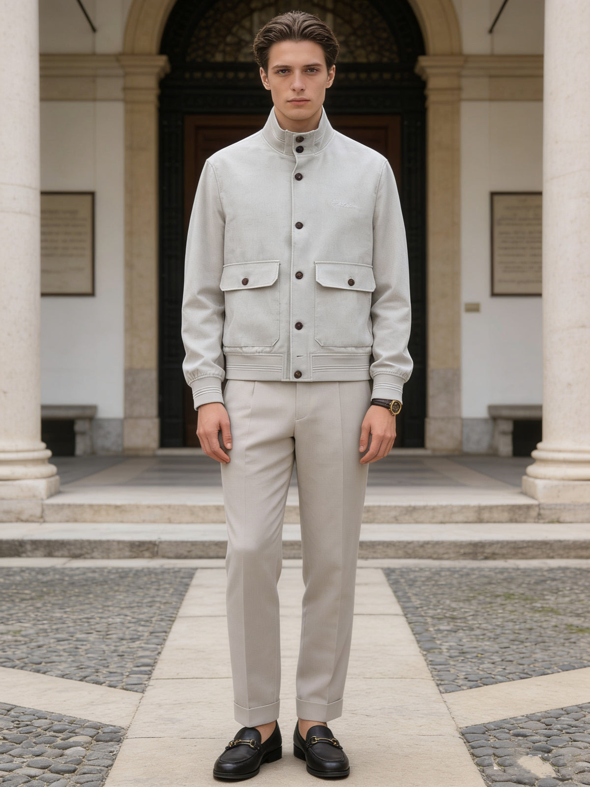 Grey, Black and Light grey Jacket - FashionHype.xyz