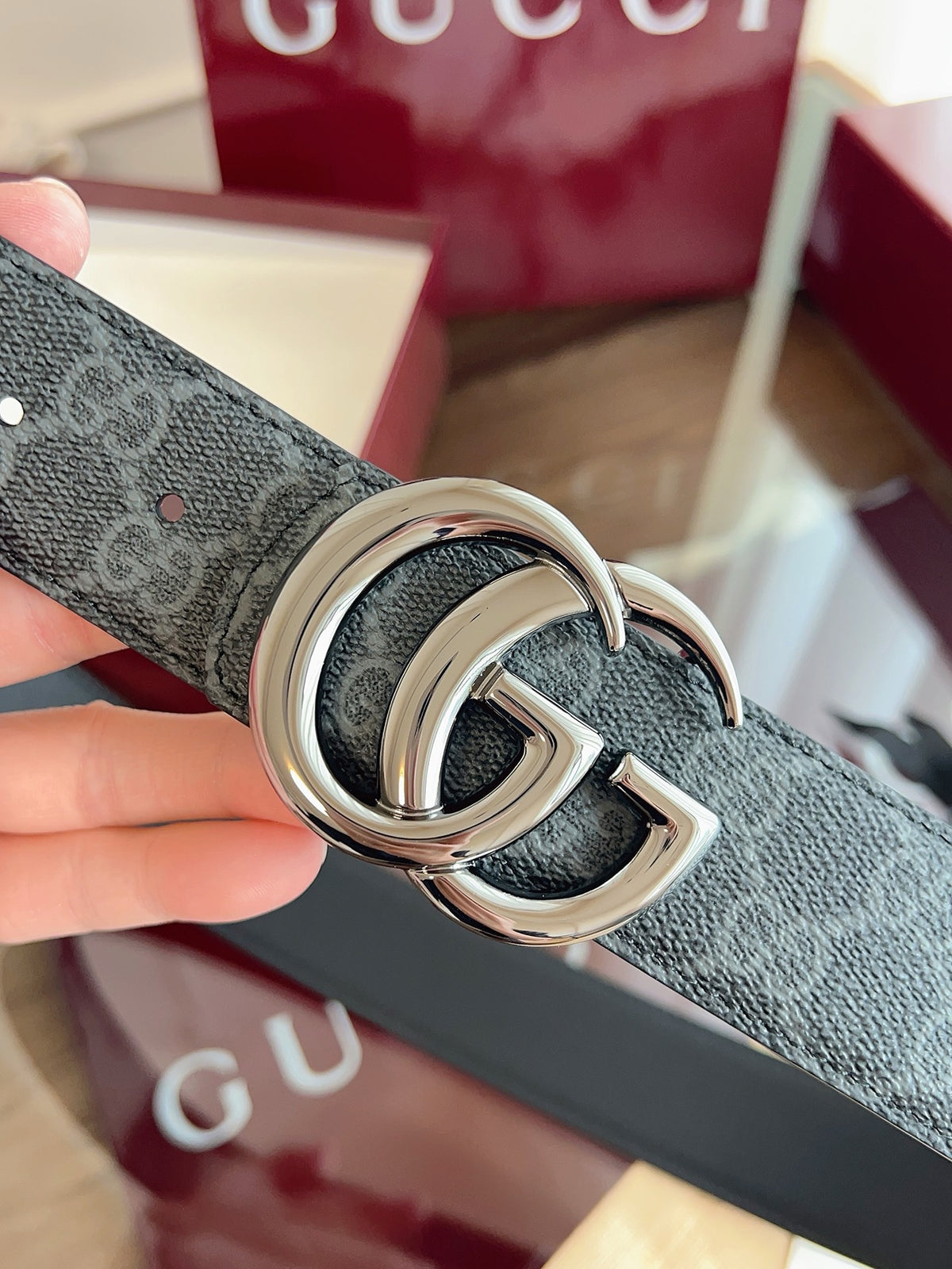 Grey and Dark green Belt - FashionHype.xyz