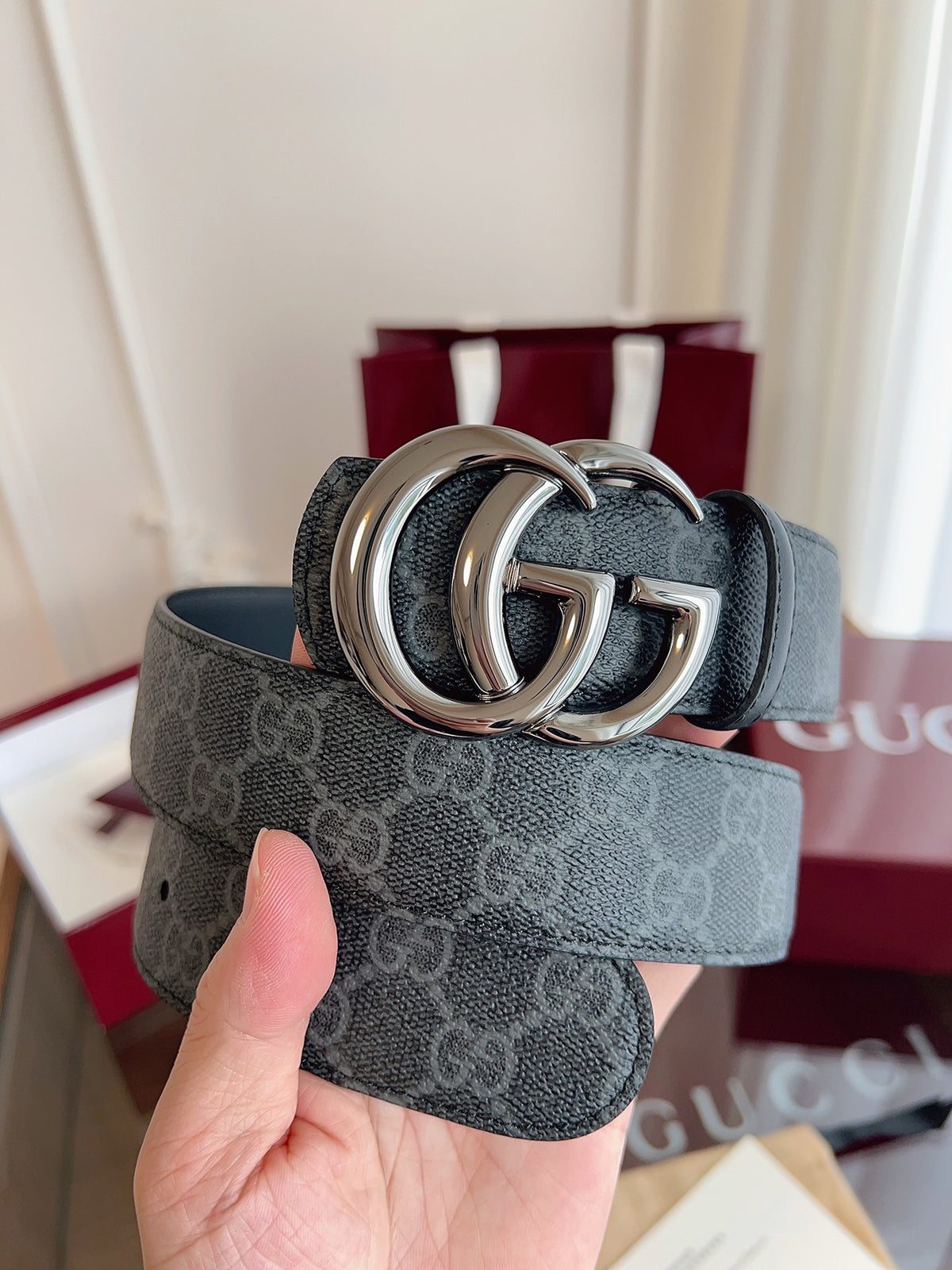 Grey and Dark green Belt - FashionHype.xyz