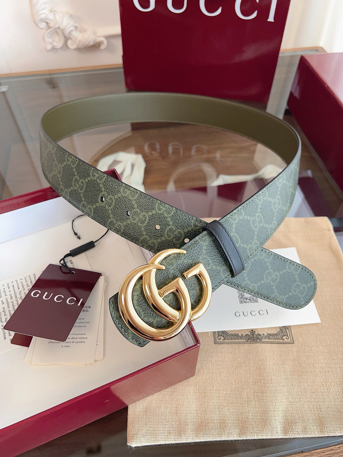 Grey and Dark green Belt - FashionHype.xyz