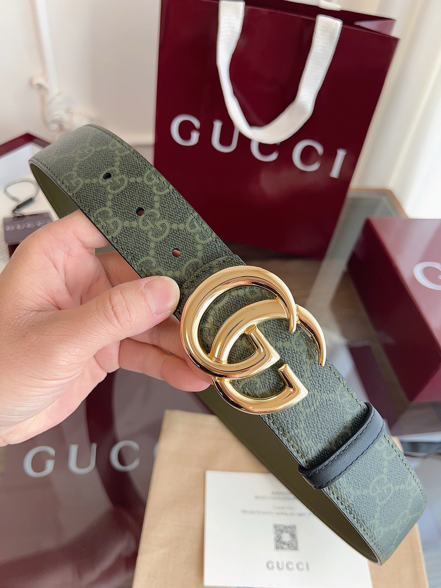 Grey and Dark green Belt - FashionHype.xyz